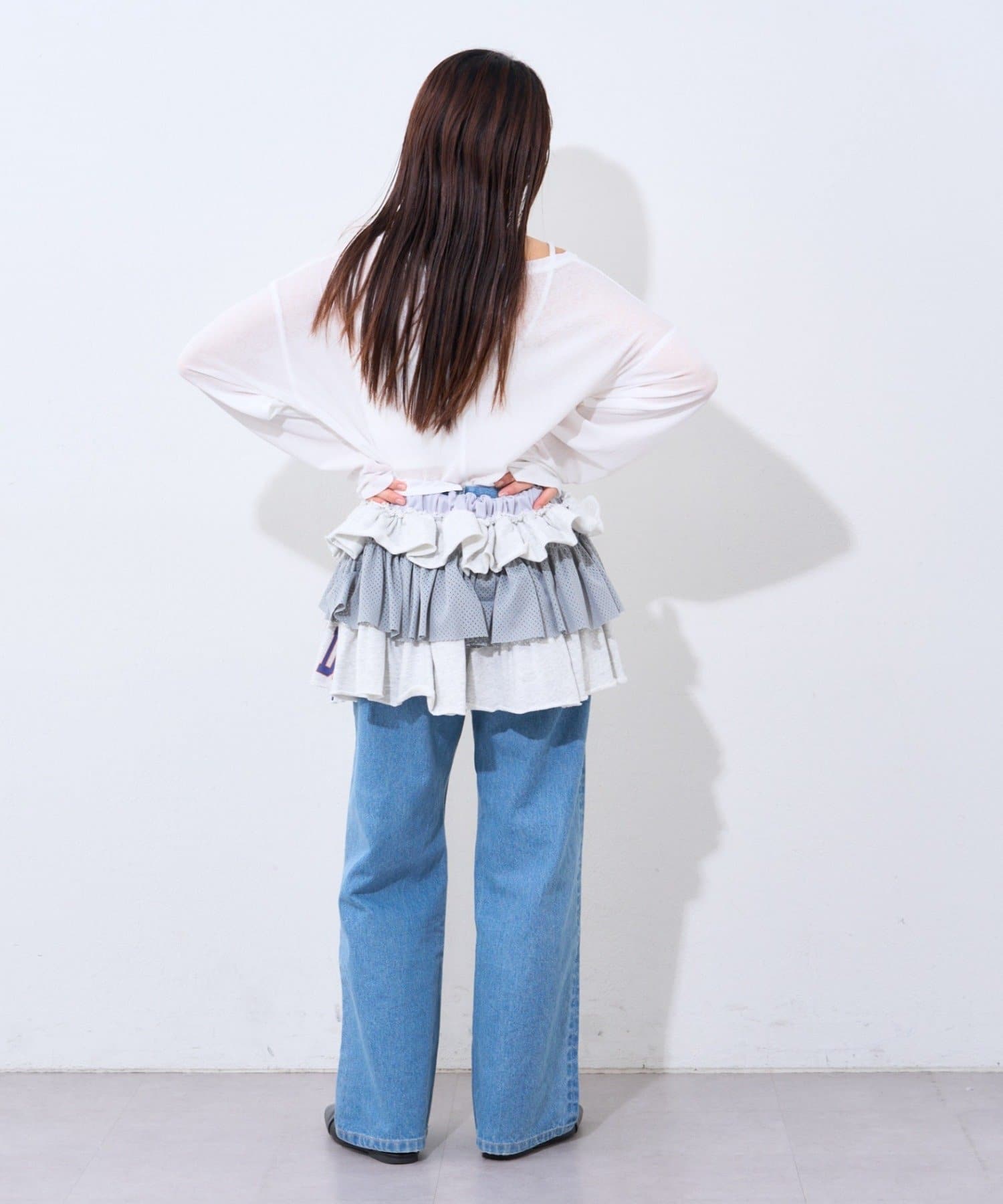 CIAOPANIC TYPY(チャオパニックティピー) 【etsinta】リメイクスウェットフリルミニスカート