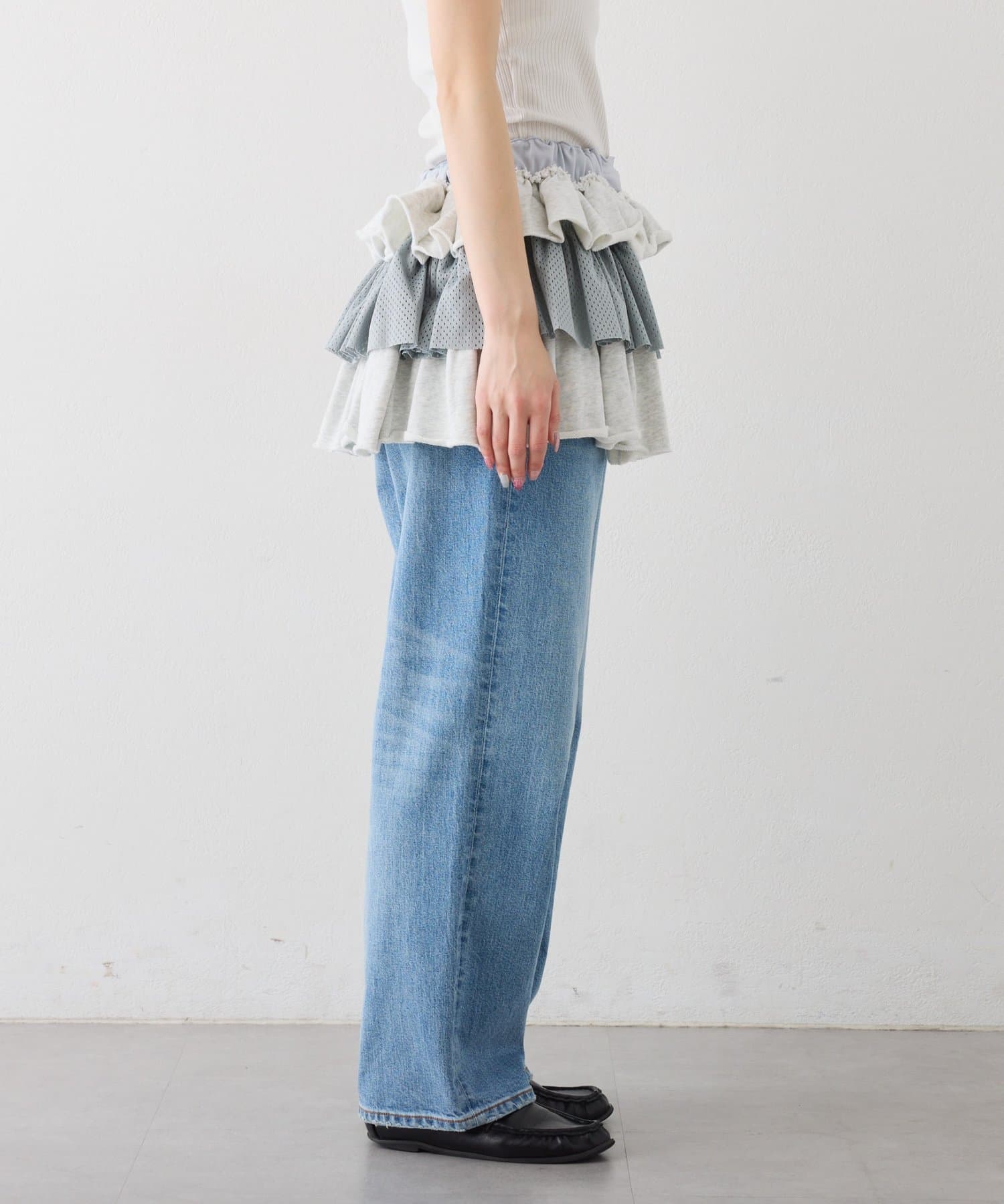 CIAOPANIC TYPY(チャオパニックティピー) 【etsinta】リメイクスウェットフリルミニスカート