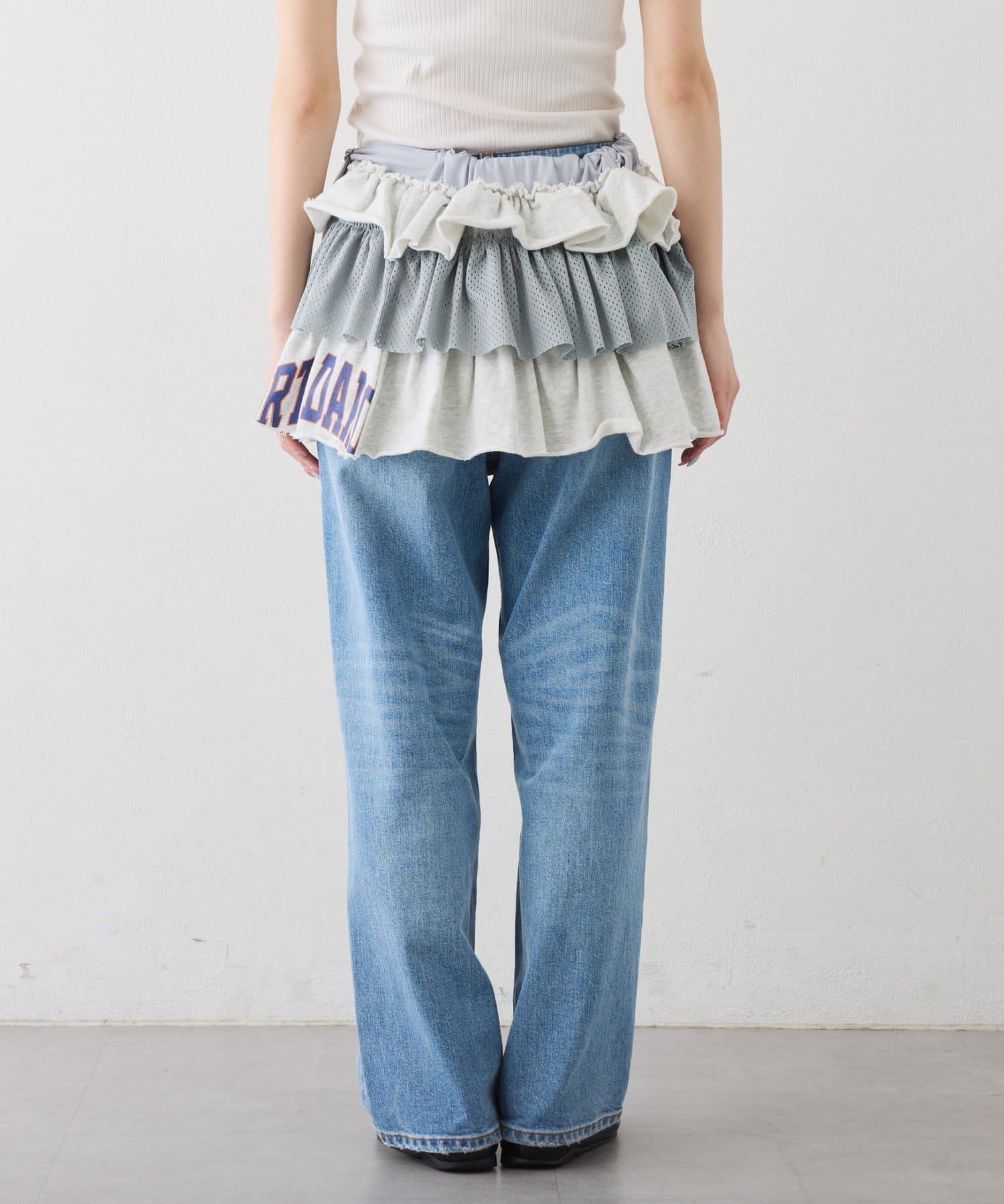 CIAOPANIC TYPY(チャオパニックティピー) 【etsinta】リメイクスウェットフリルミニスカート