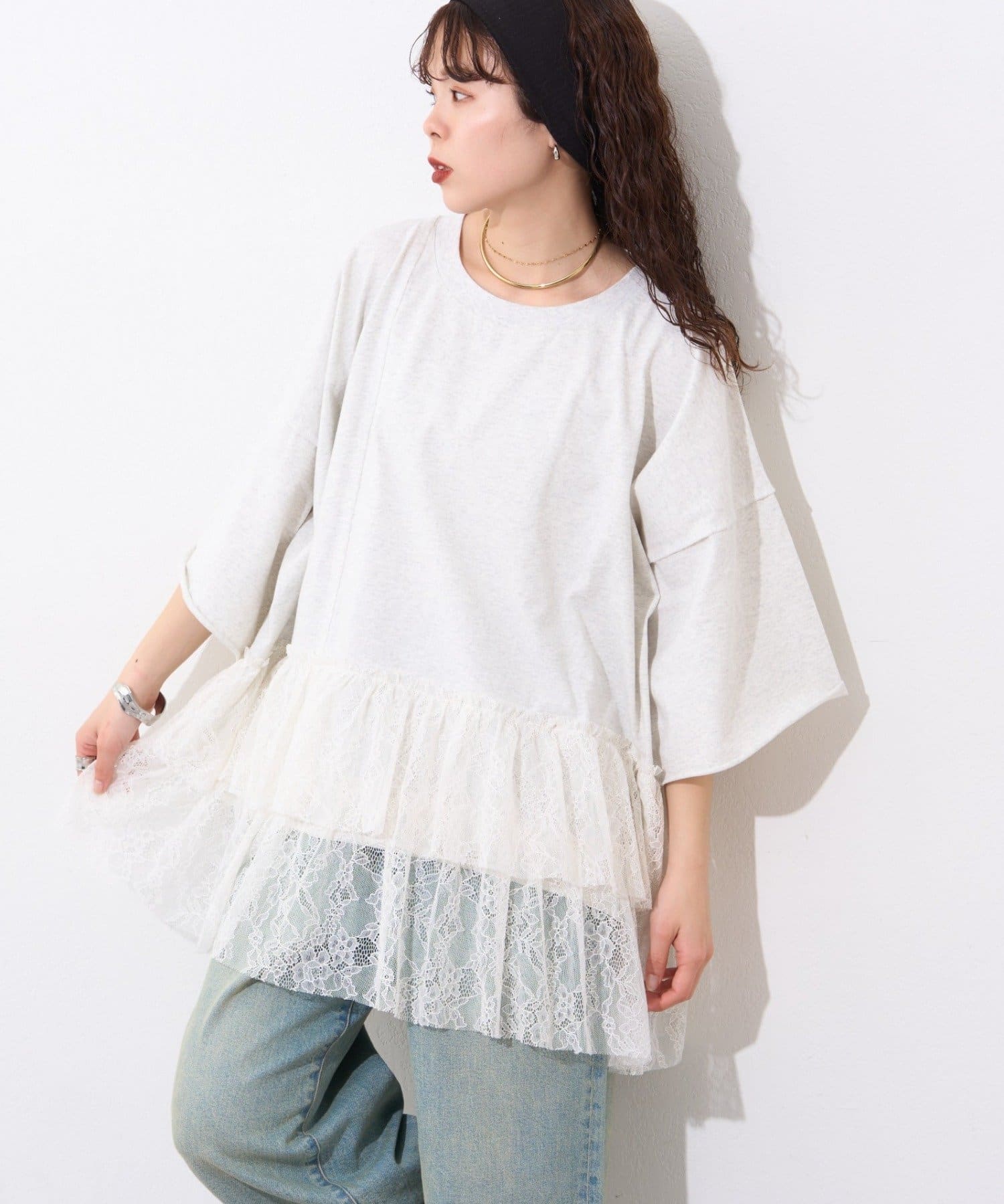 CIAOPANIC TYPY(チャオパニックティピー) 【etsinta】リメイク裾レースtee