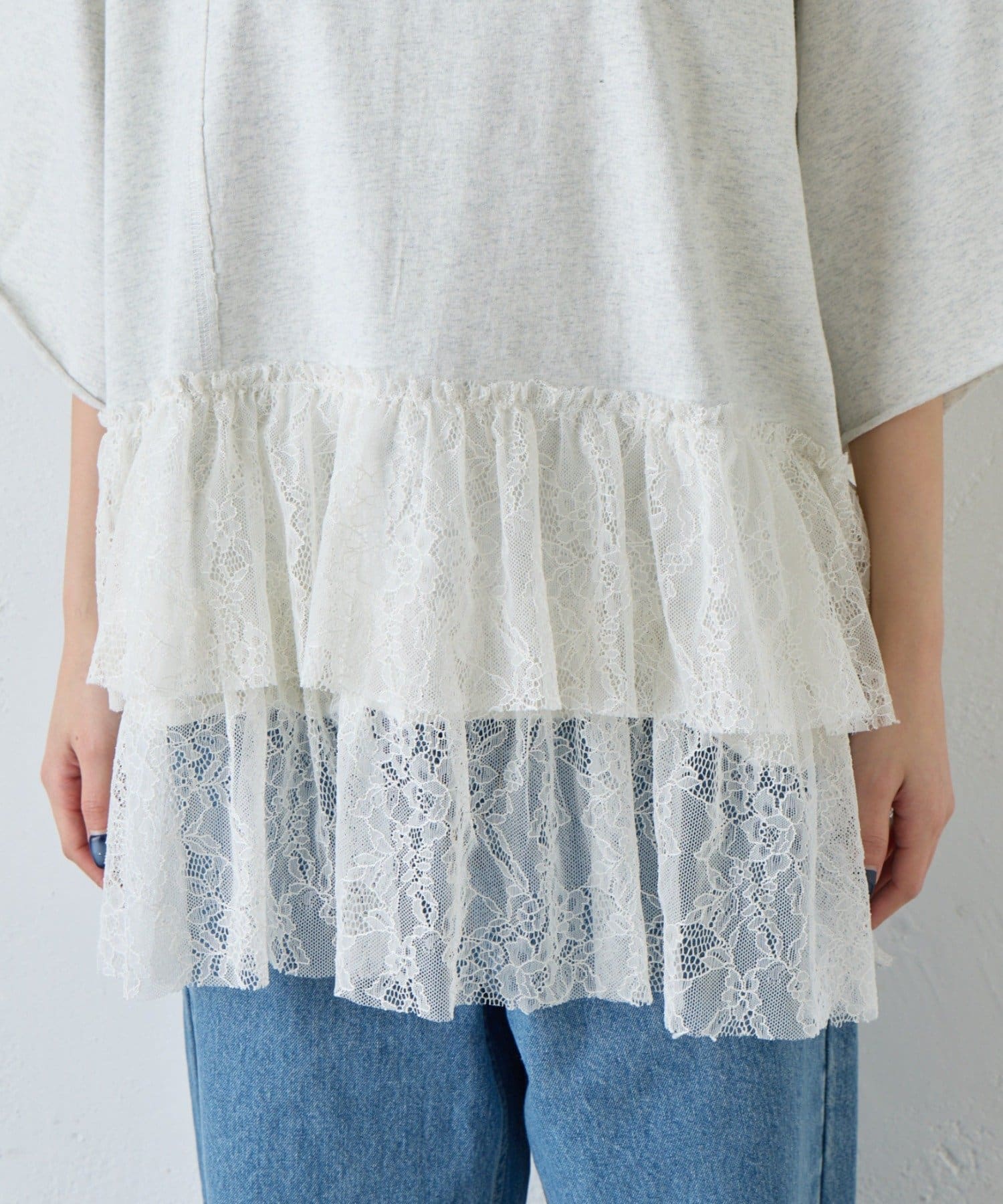 CIAOPANIC TYPY(チャオパニックティピー) 【etsinta】リメイク裾レースtee