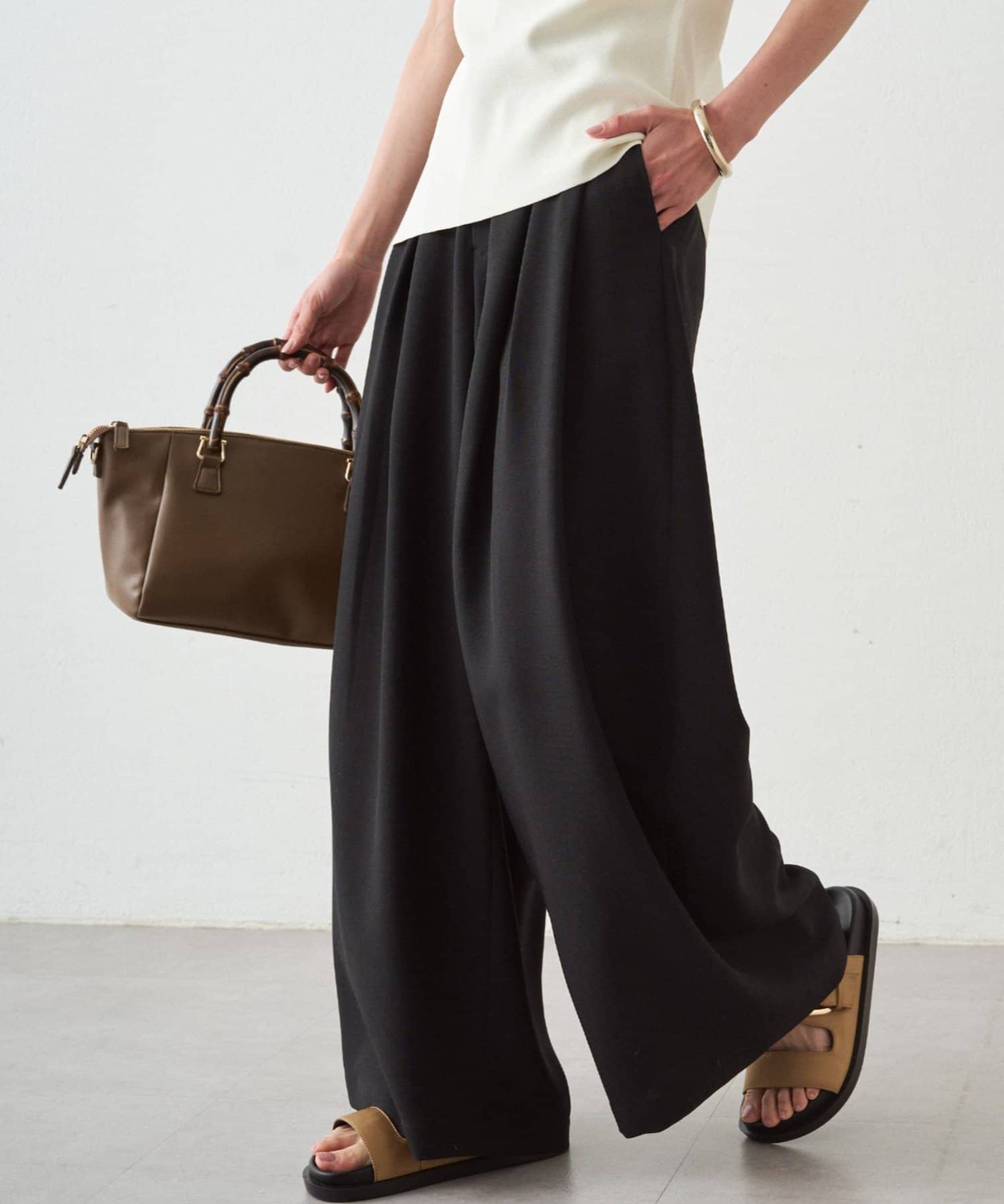 LOUNGEDRESS(ラウンジドレス) タックワイドルーズパンツ