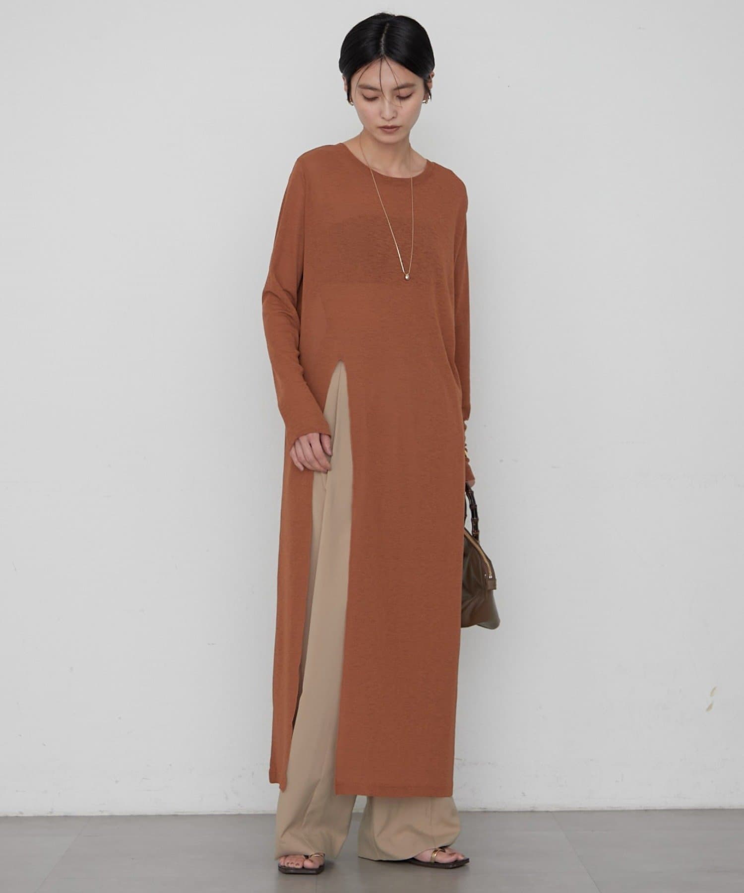 LOUNGEDRESS(ラウンジドレス) ≪新色登場！レイヤードスタイル≫シアーハイスリットワンピース