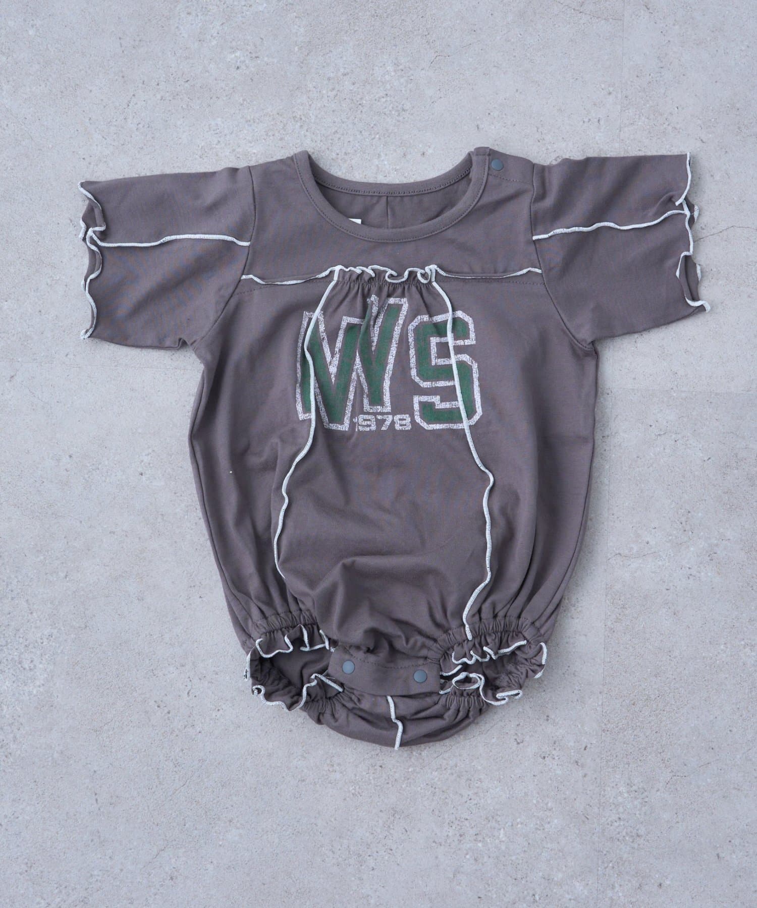 CIAOPANIC TYPY(チャオパニックティピー) 【KIDS】メロウ切替ロゴ半袖ロンパース