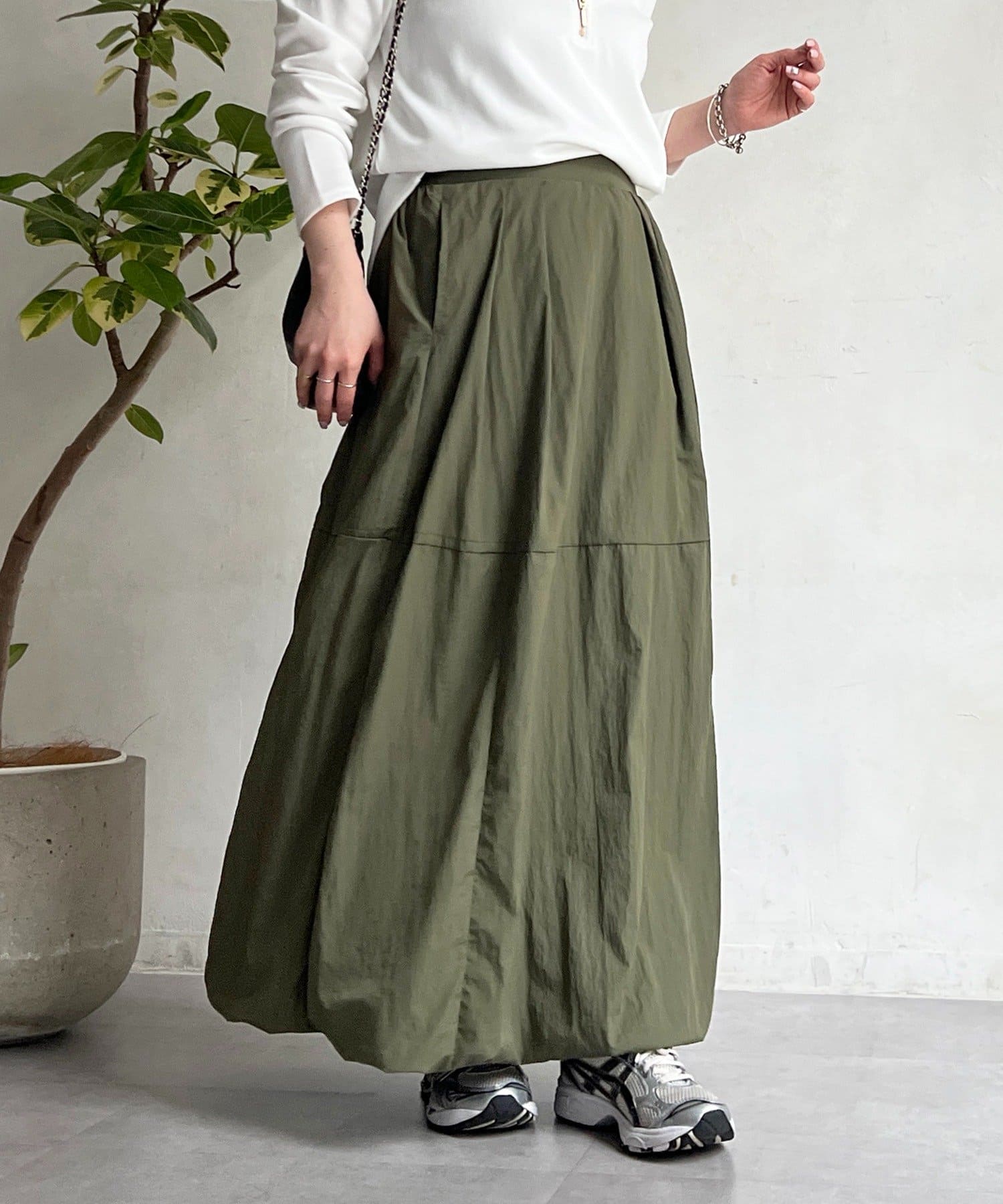 un dix cors(アンディコール) ナイロンワッシャーバルーンスカート