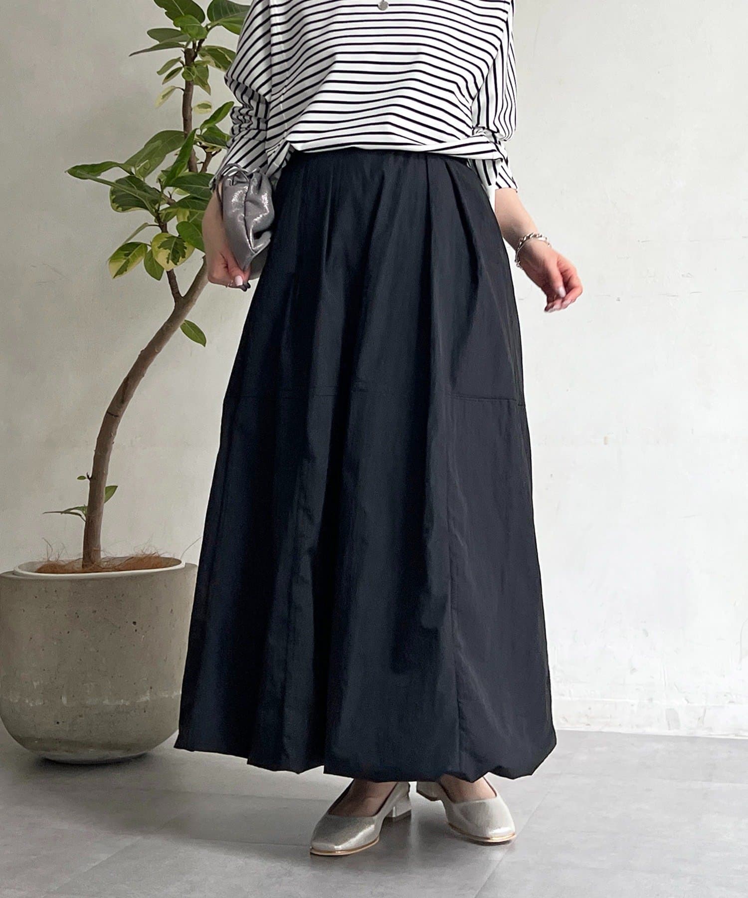 un dix cors(アンディコール) ナイロンワッシャーバルーンスカート