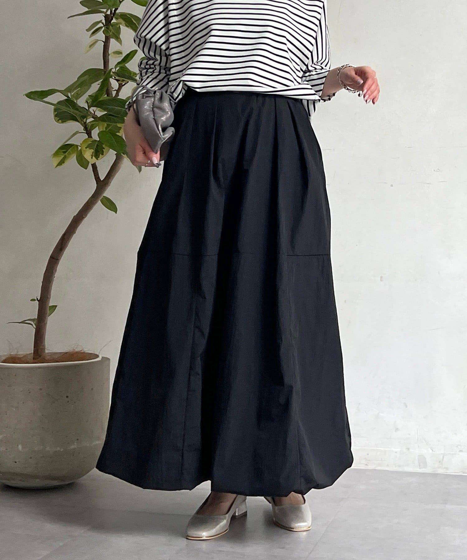 un dix cors(アンディコール) ナイロンワッシャーバルーンスカート