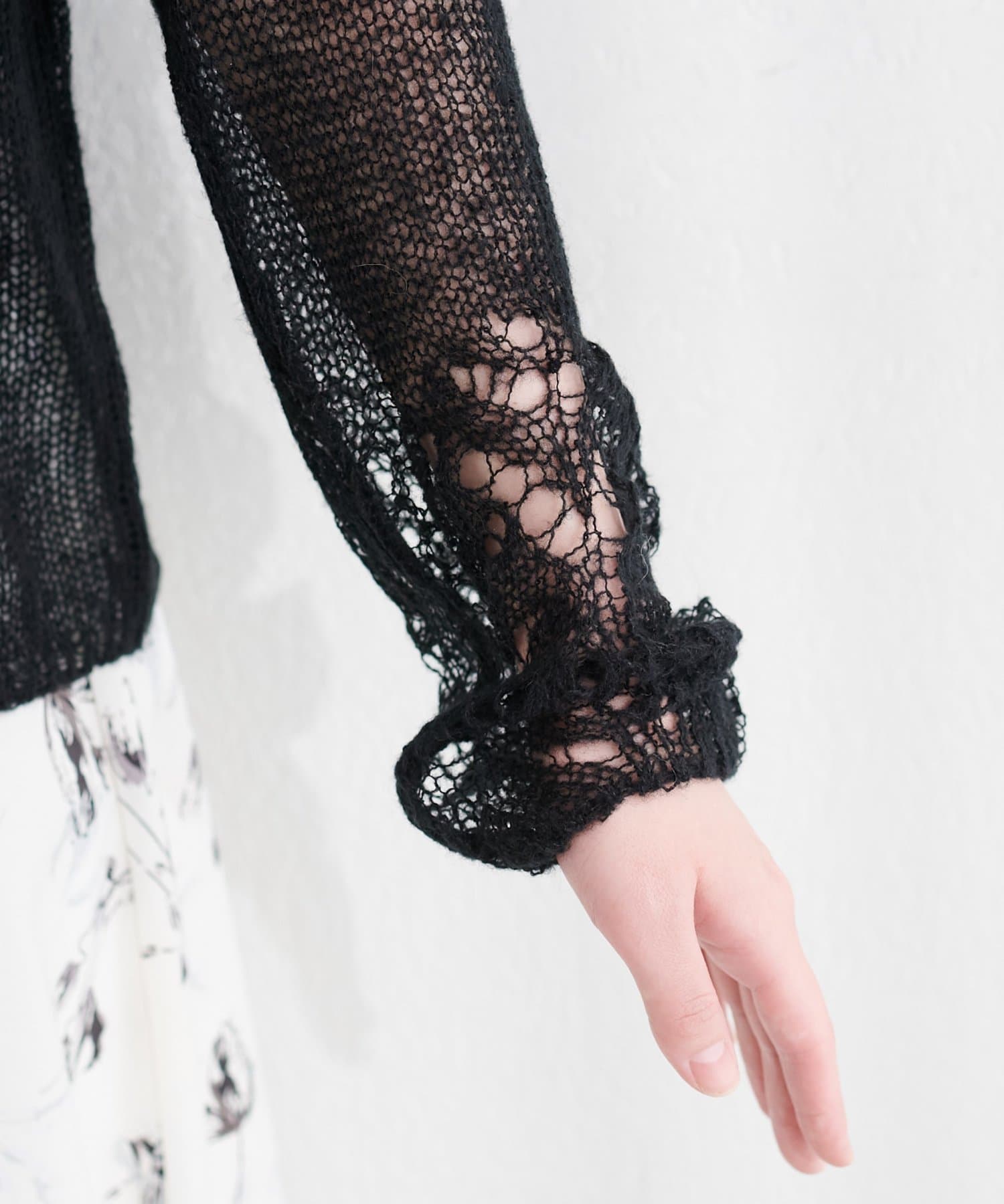 natural couture(ナチュラルクチュール) 衿付きデザインスリーブニット