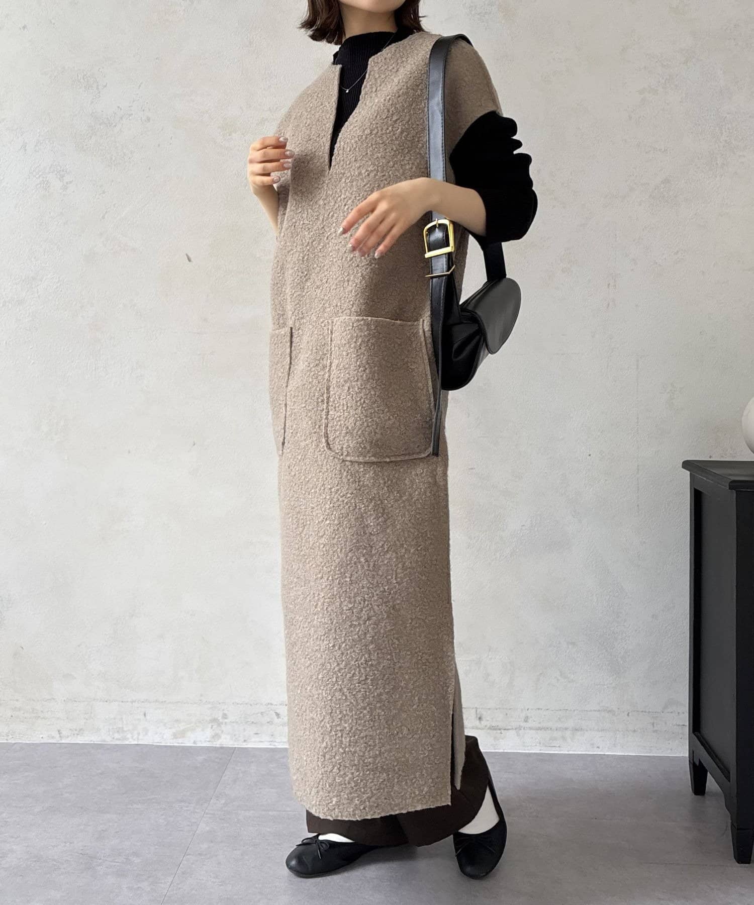 LOCUST(ローカスト) 【体型カバー】キーネックワンピース