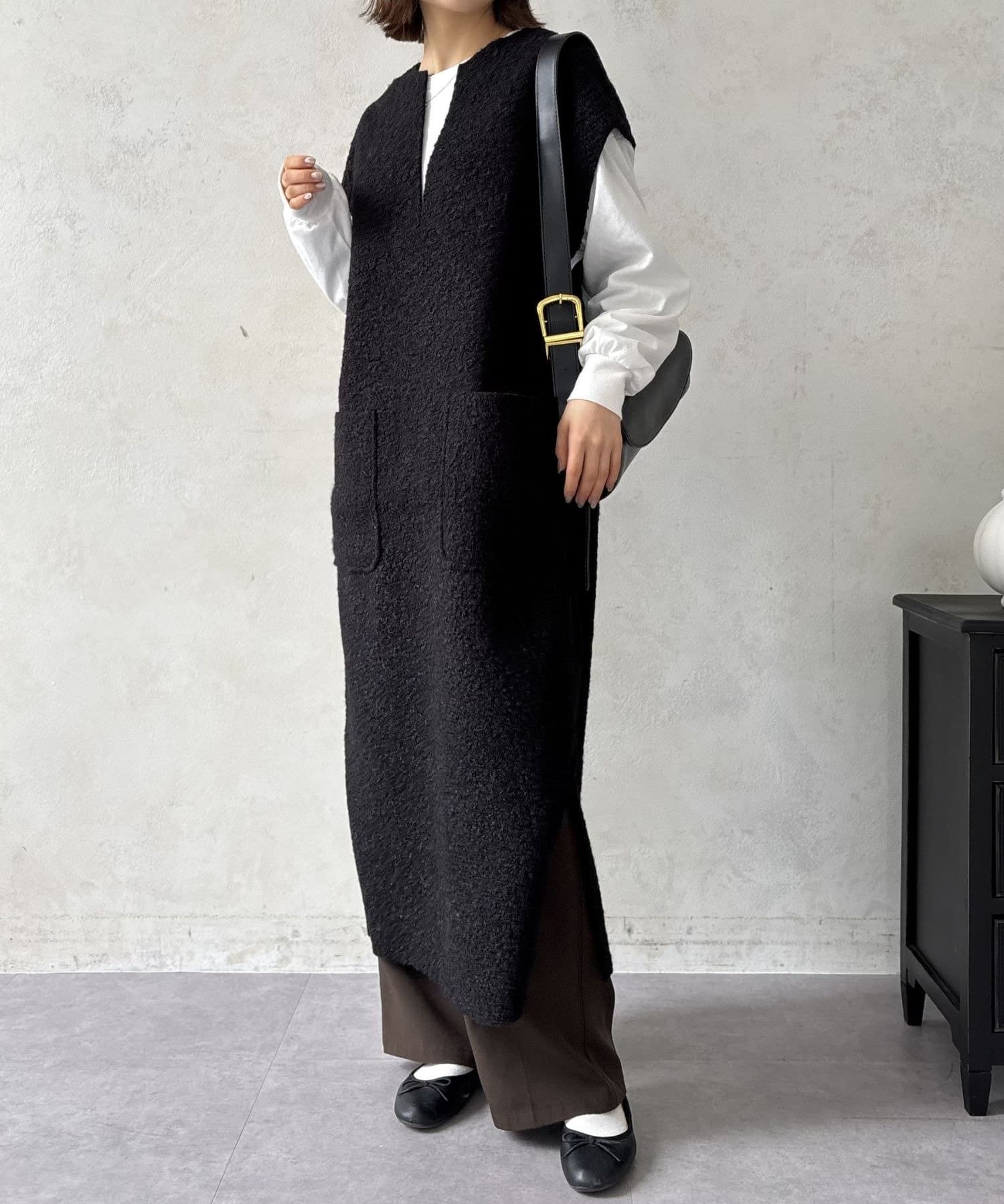 LOCUST(ローカスト) 【体型カバー】キーネックワンピース