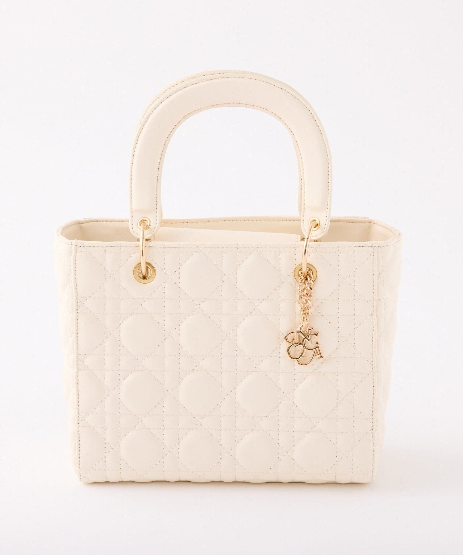 one after another NICE CLAUP(ワンアフターアナザー ナイスクラップ) チャーム付きキルティングミニトートバッグ