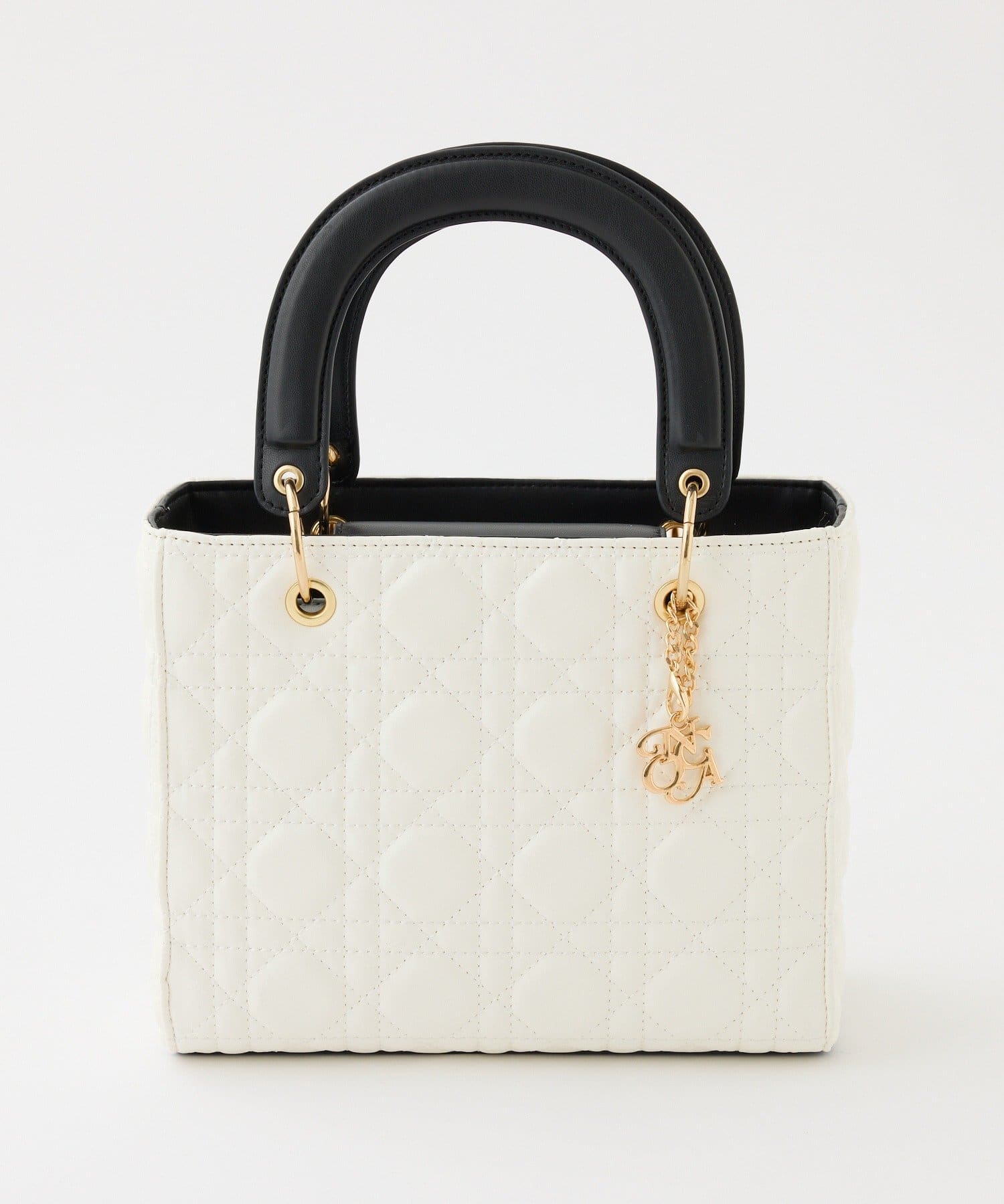 one after another NICE CLAUP(ワンアフターアナザー ナイスクラップ) チャーム付きキルティングミニトートバッグ