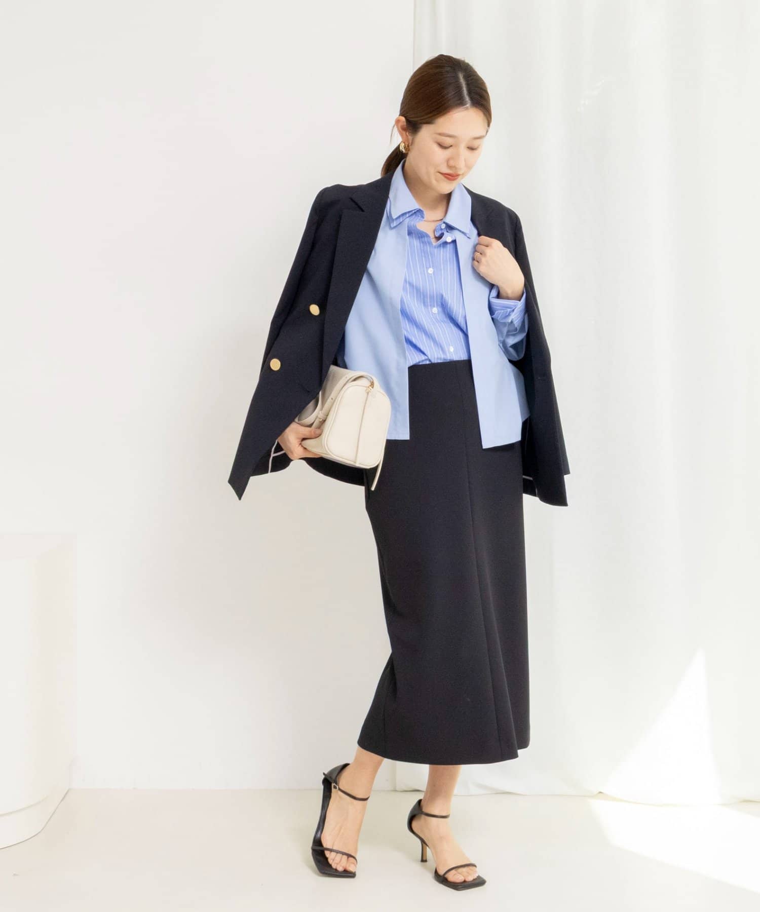 NOLLEY'S(ノーリーズ) ウォッシャブルニットジョーゼットタイトスカート