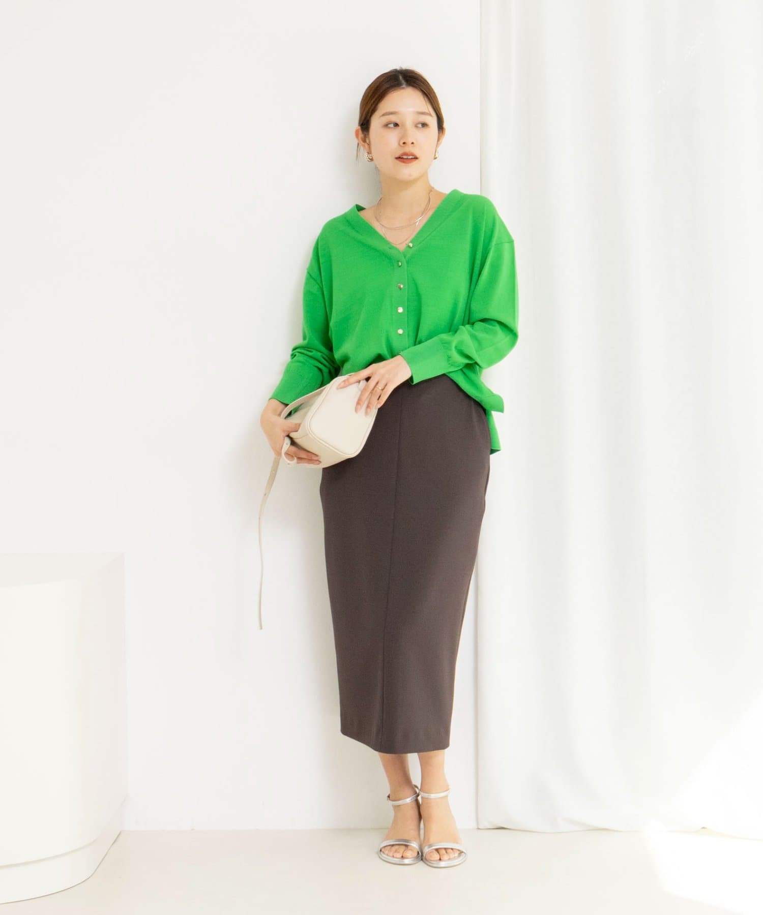 NOLLEY'S(ノーリーズ) ウォッシャブルニットジョーゼットタイトスカート