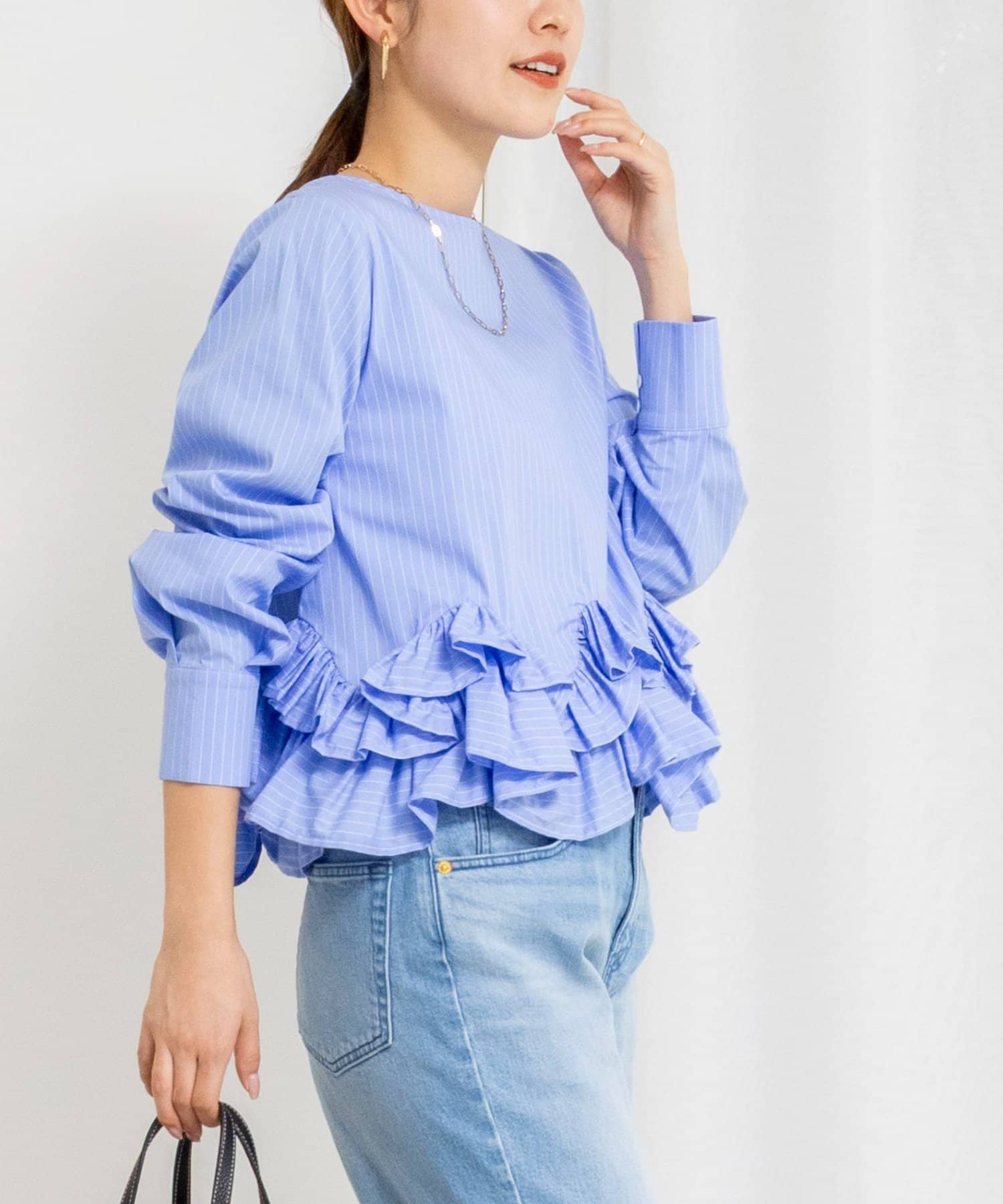 NOLLEY'S(ノーリーズ) 【WEB限定】ウォッシャブルペプラムフリル2WAYブラウス