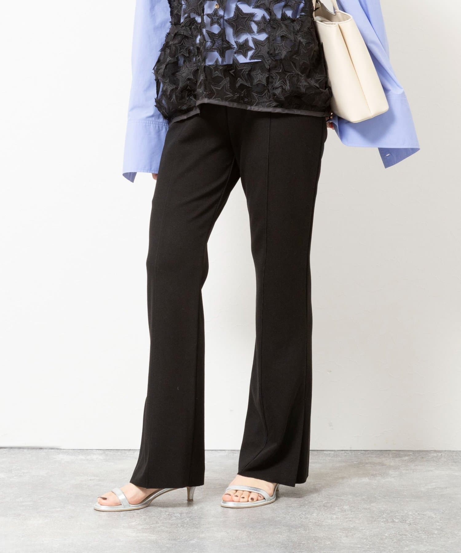 NOLLEY'S(ノーリーズ) 【WEB限定】ウォッシャブルソフトリブフレアパンツ