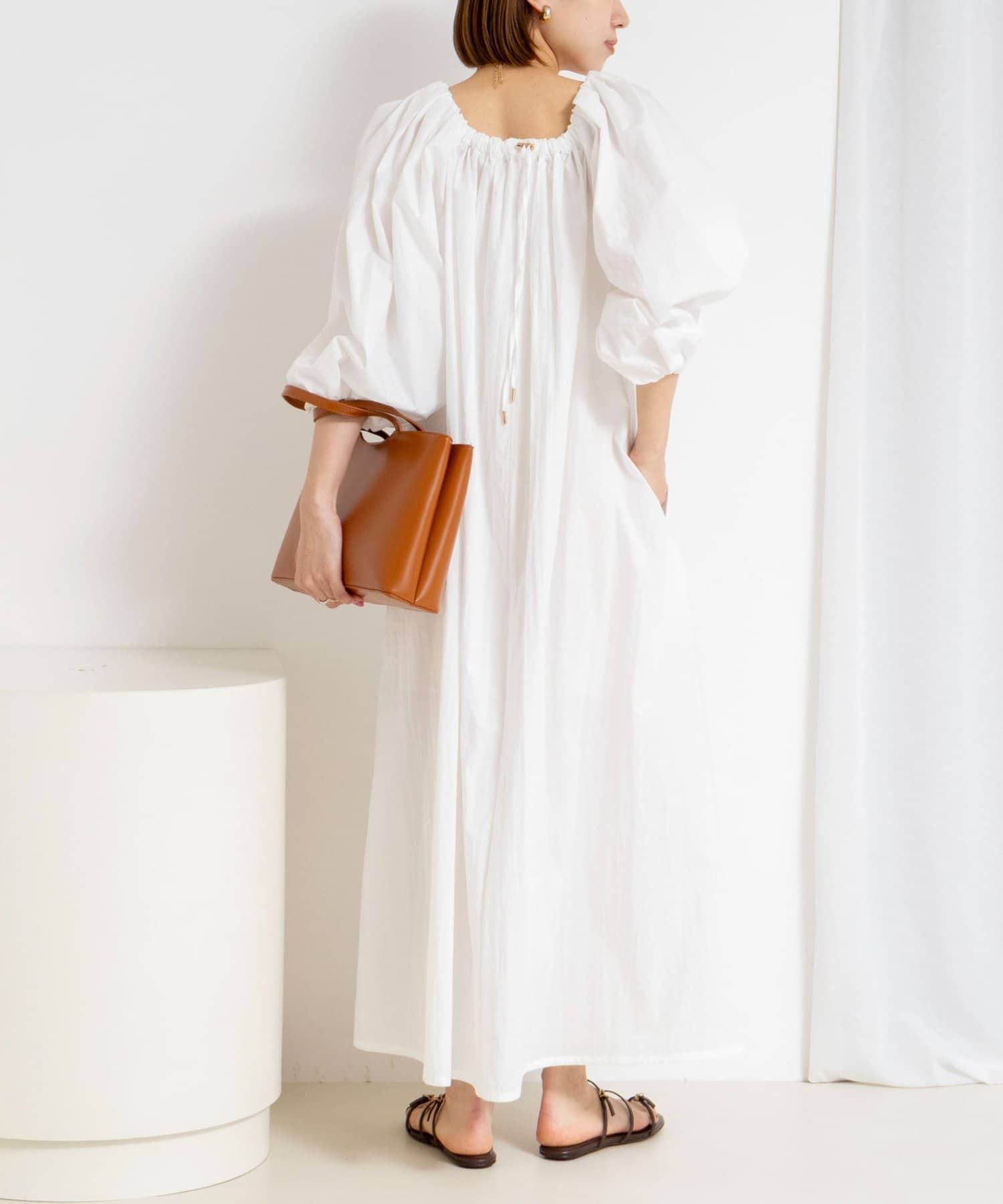 NOLLEY'S(ノーリーズ) 【WEB限定】ウォッシャブルボリュームスリーブワンピース