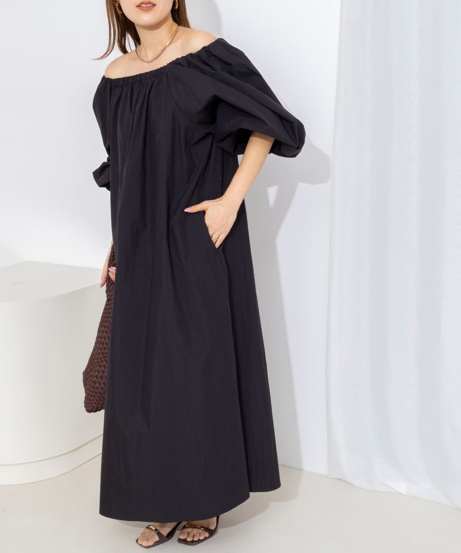 NOLLEY'S(ノーリーズ) 【WEB限定】ウォッシャブルボリュームスリーブワンピース