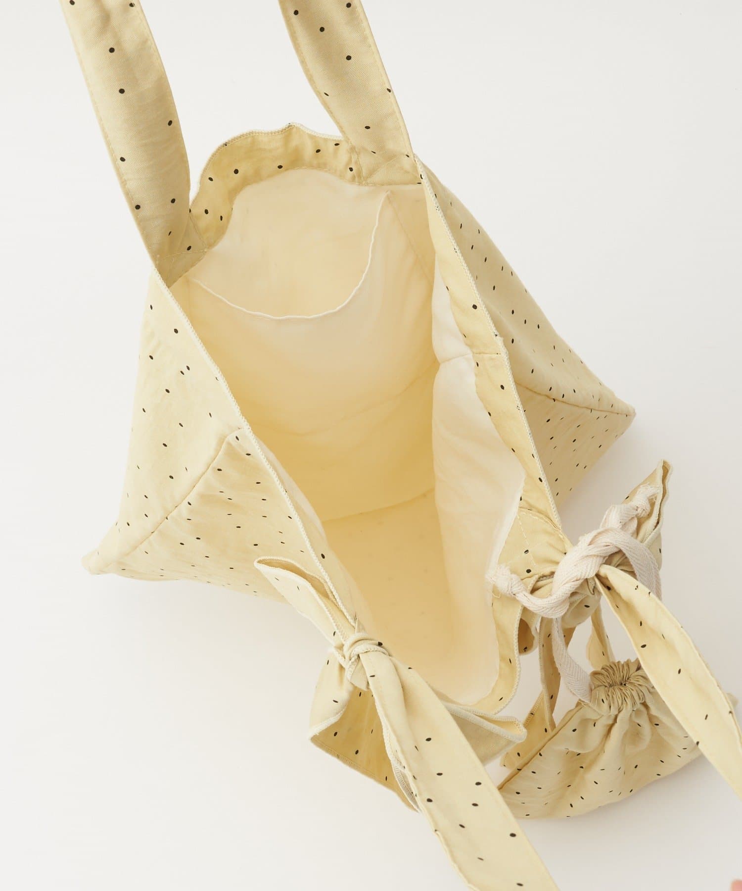 Lattice(ラティス) 【巾着ポーチ付き】リボントートバッグ