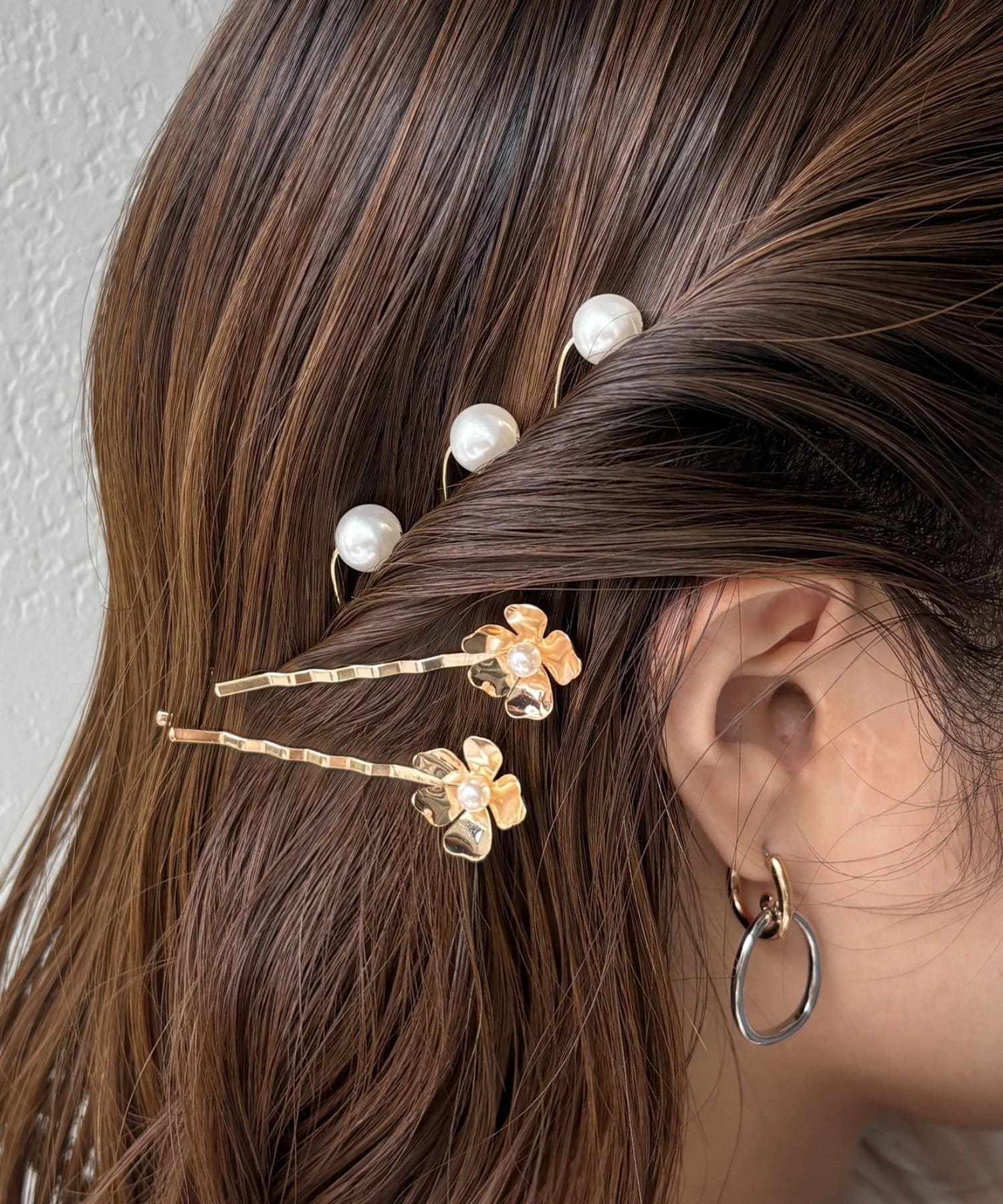 Lattice(ラティス) 【オケージョン】パールフラワーヘアピン/Uピンセット(8P)