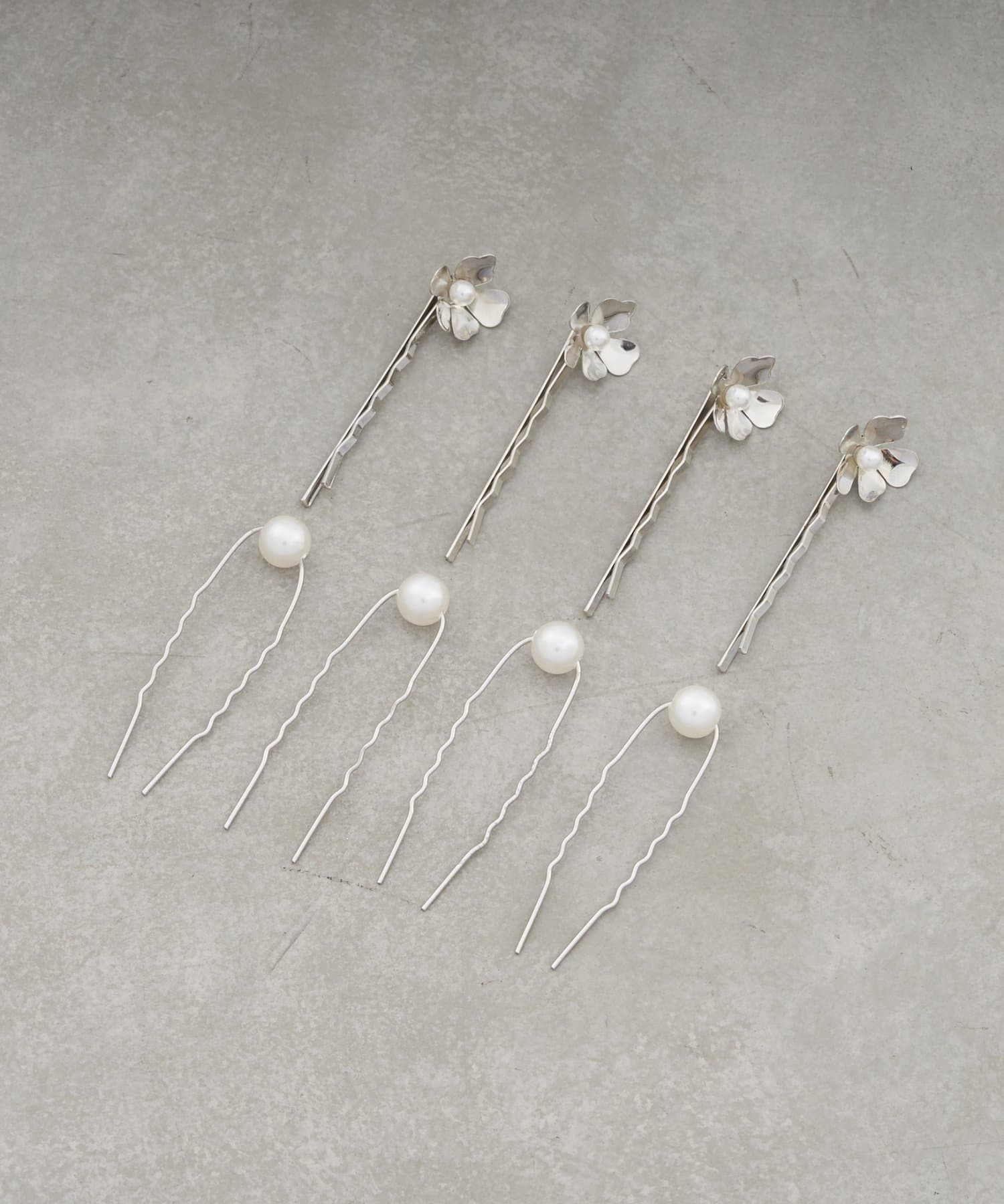 Lattice(ラティス) 【オケージョン】パールフラワーヘアピン/Uピンセット(8P)