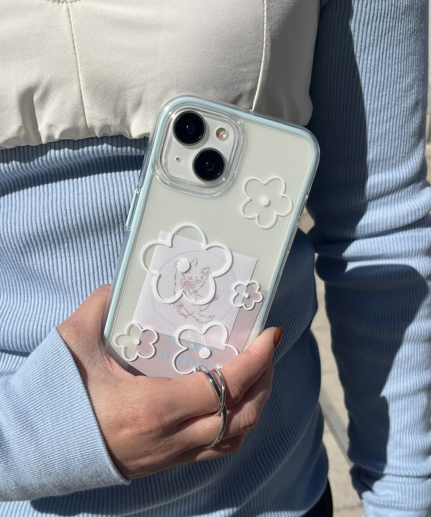 Lattice(ラティス) フラワープリントスマホケース(iPhone13/14)