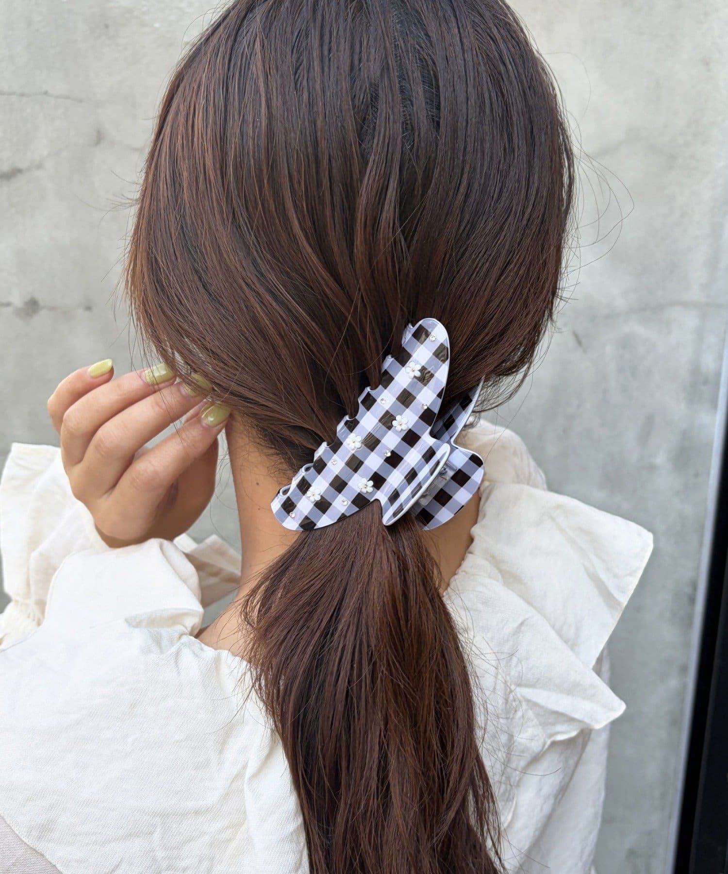 Lattice(ラティス) チェックフラワークリップ