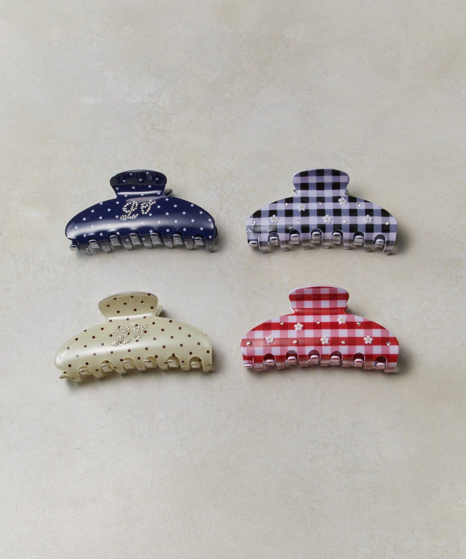 Lattice(ラティス) チェックフラワークリップ