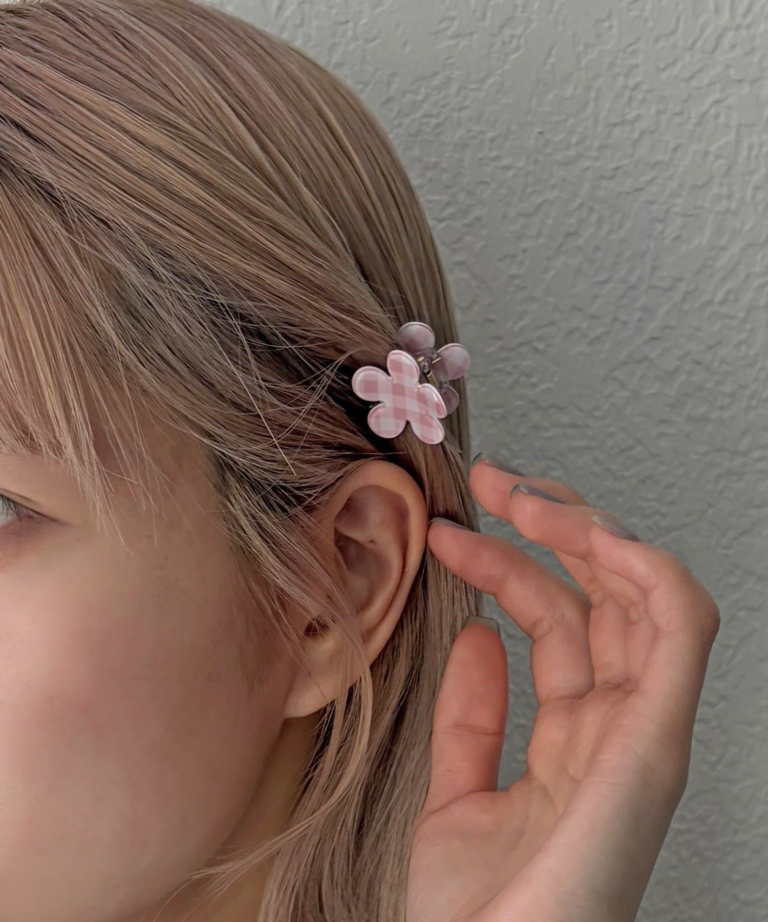 Lattice(ラティス) フラワーチェックミニクリップセット(2P)