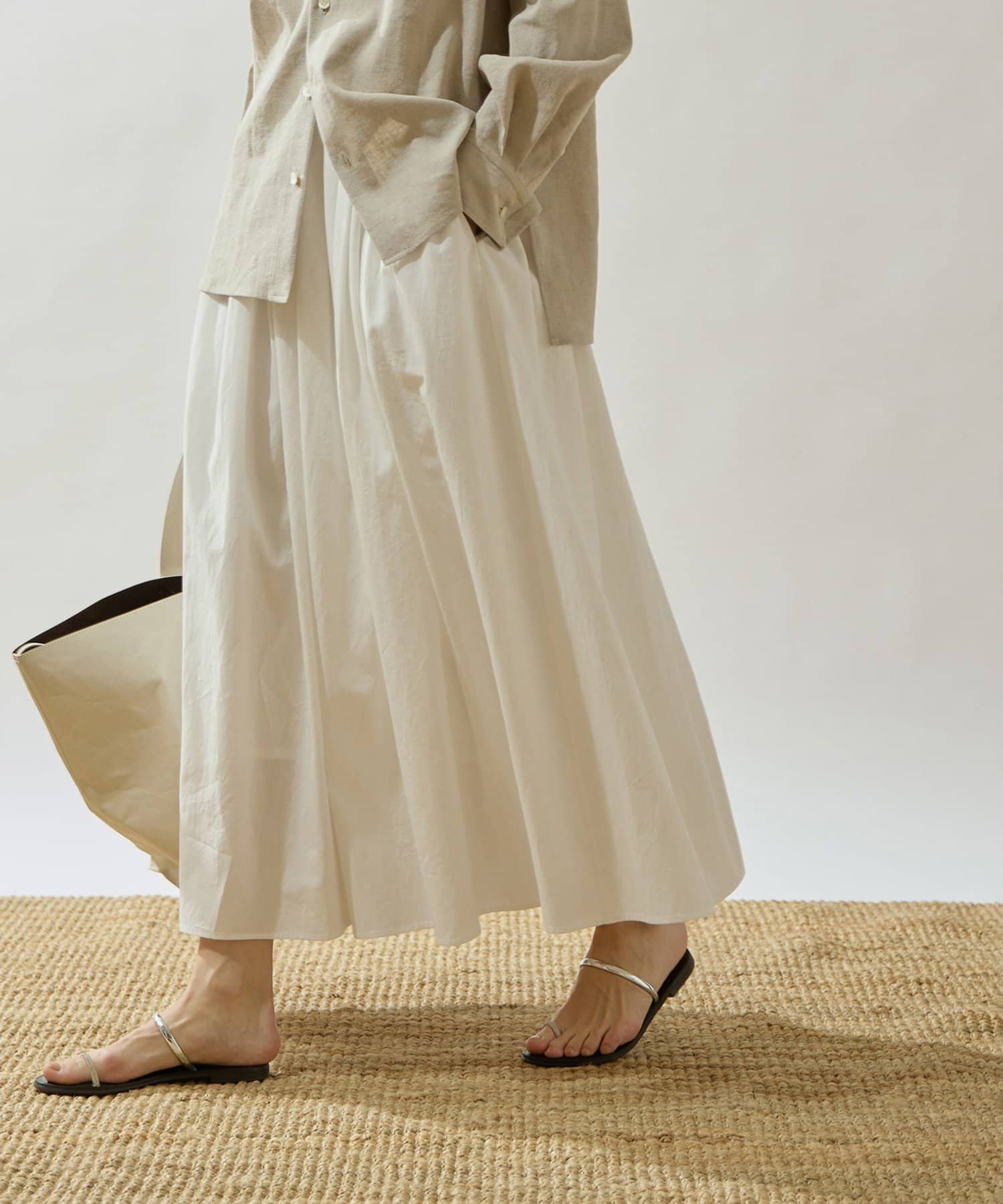 Whim Gazette(ウィム ガゼット) 【Drawing Numbers】テンセルコットンクロスギャザースカート