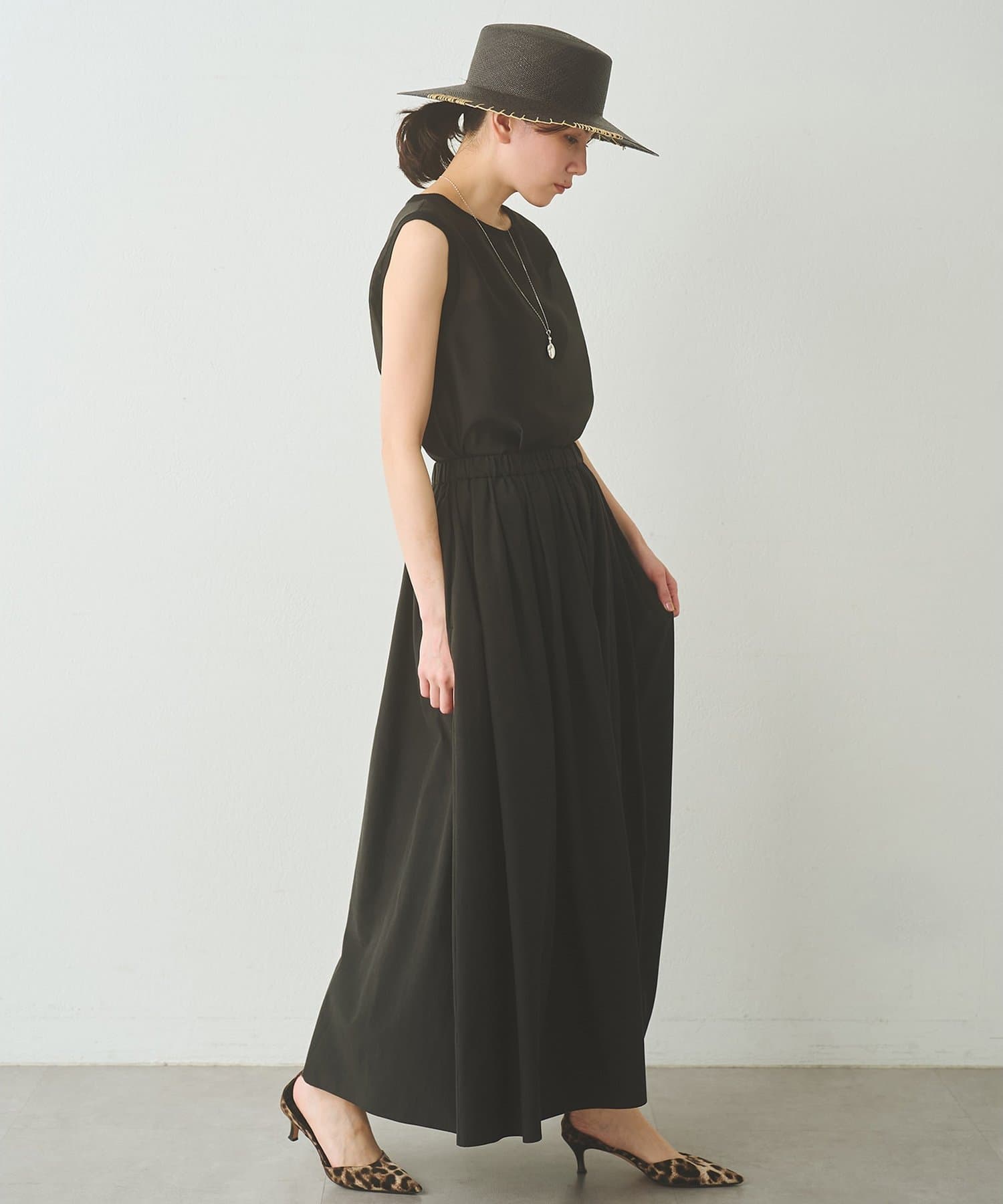 Whim Gazette(ウィム ガゼット) 【Drawing Numbers】テンセルコットンクロスギャザースカート