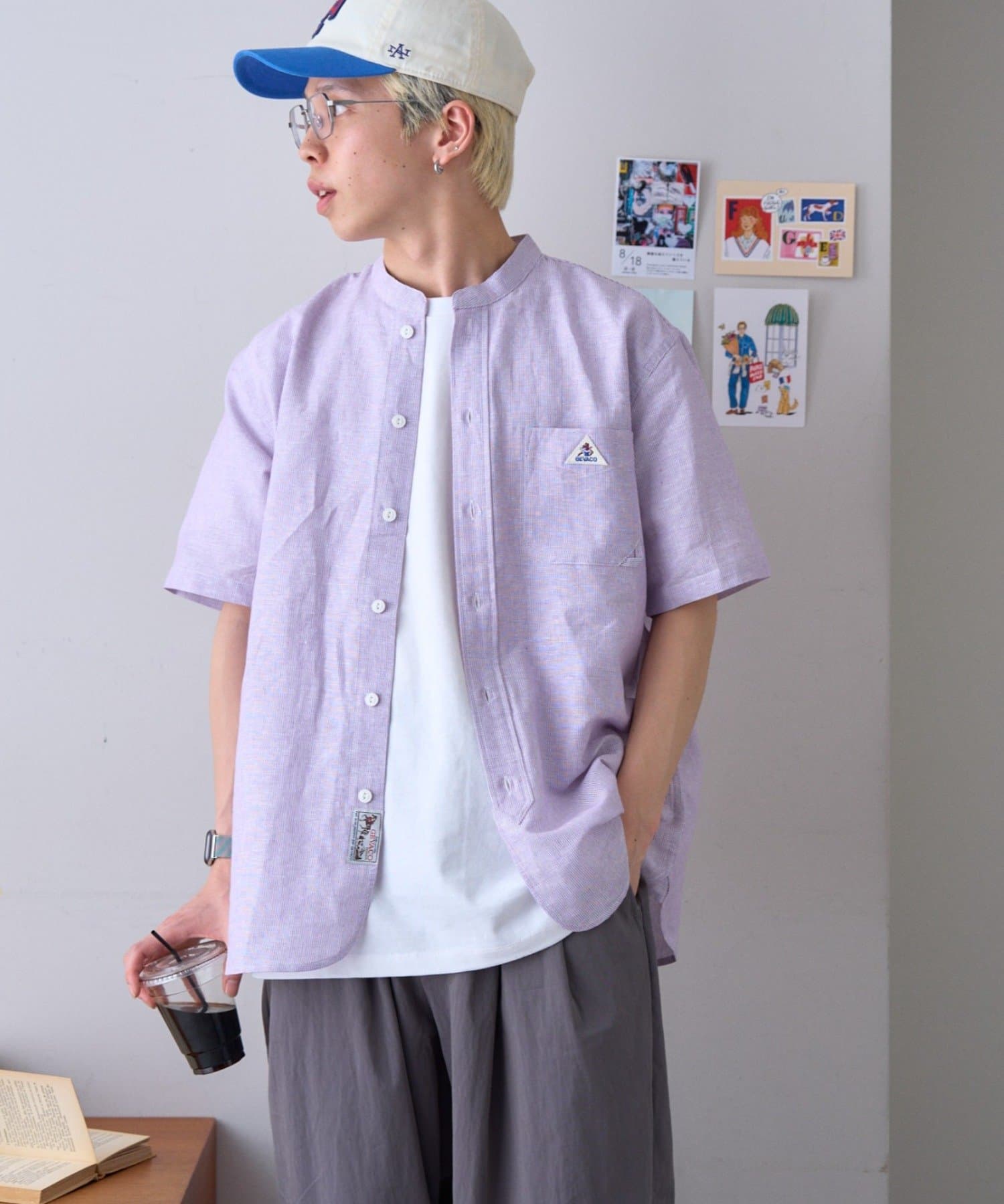 CIAOPANIC TYPY(チャオパニックティピー) 【GEVACO】綿麻バンドカラーシャツ