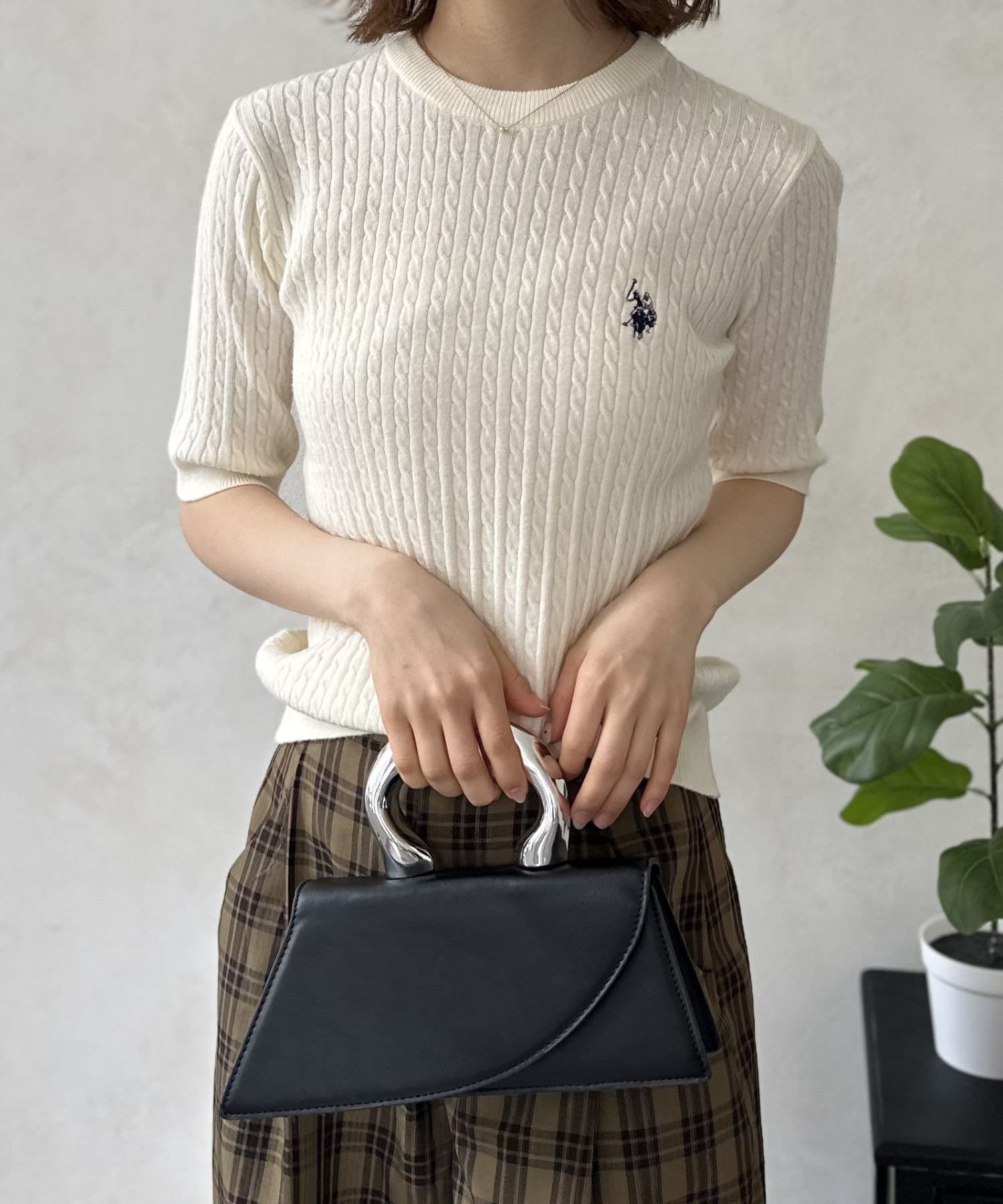 LOCUST(ローカスト) 【U.S.POLO ASSN.】半袖ケーブルニット