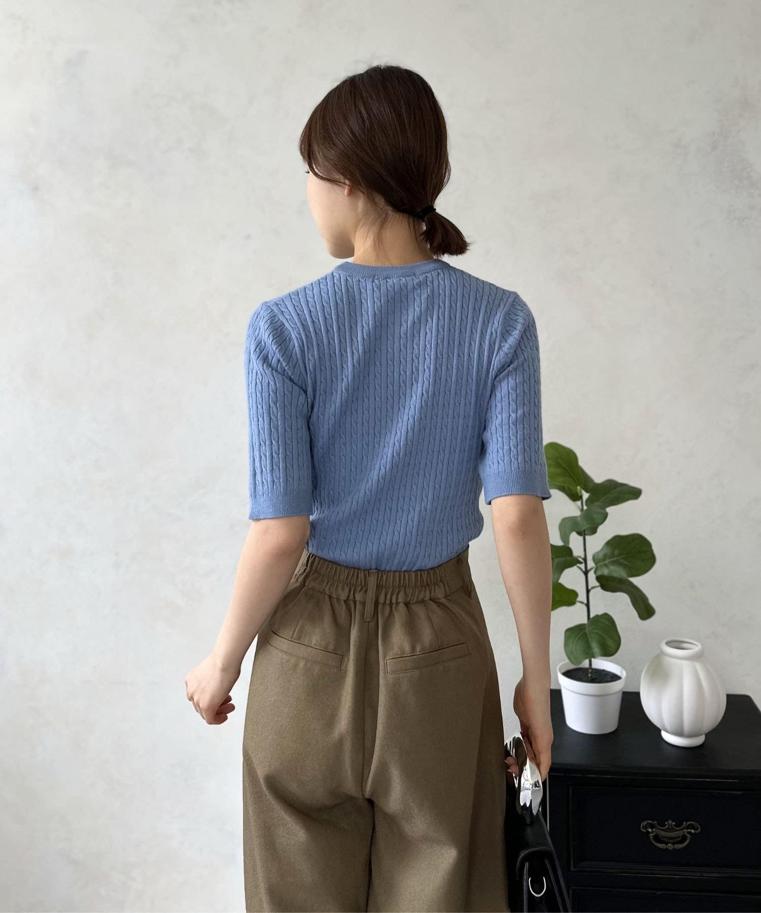 LOCUST(ローカスト) 【U.S.POLO ASSN.】半袖ケーブルニット