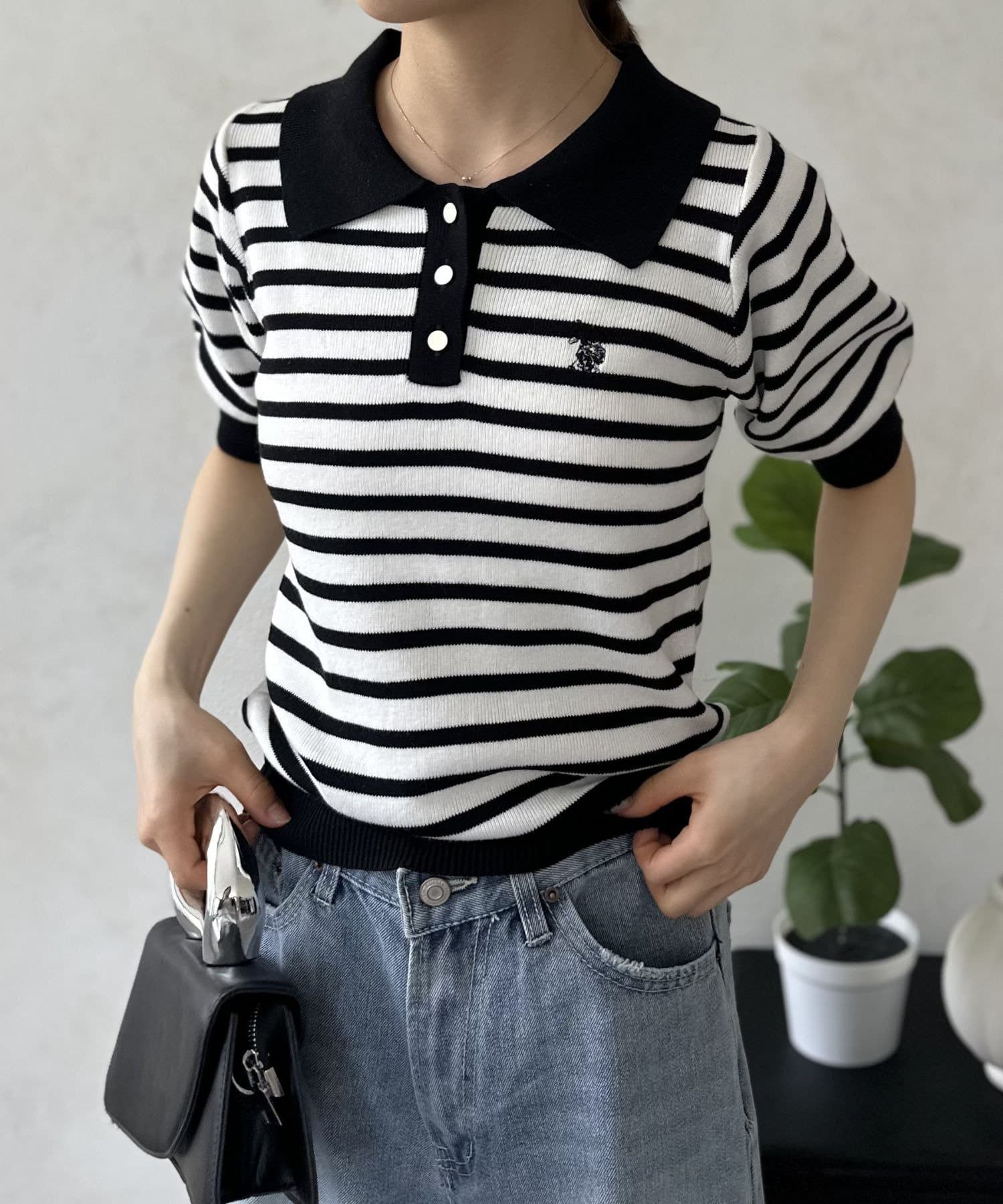 LOCUST(ローカスト) 【U.S.POLO ASSN.】バイカラーニットポロ