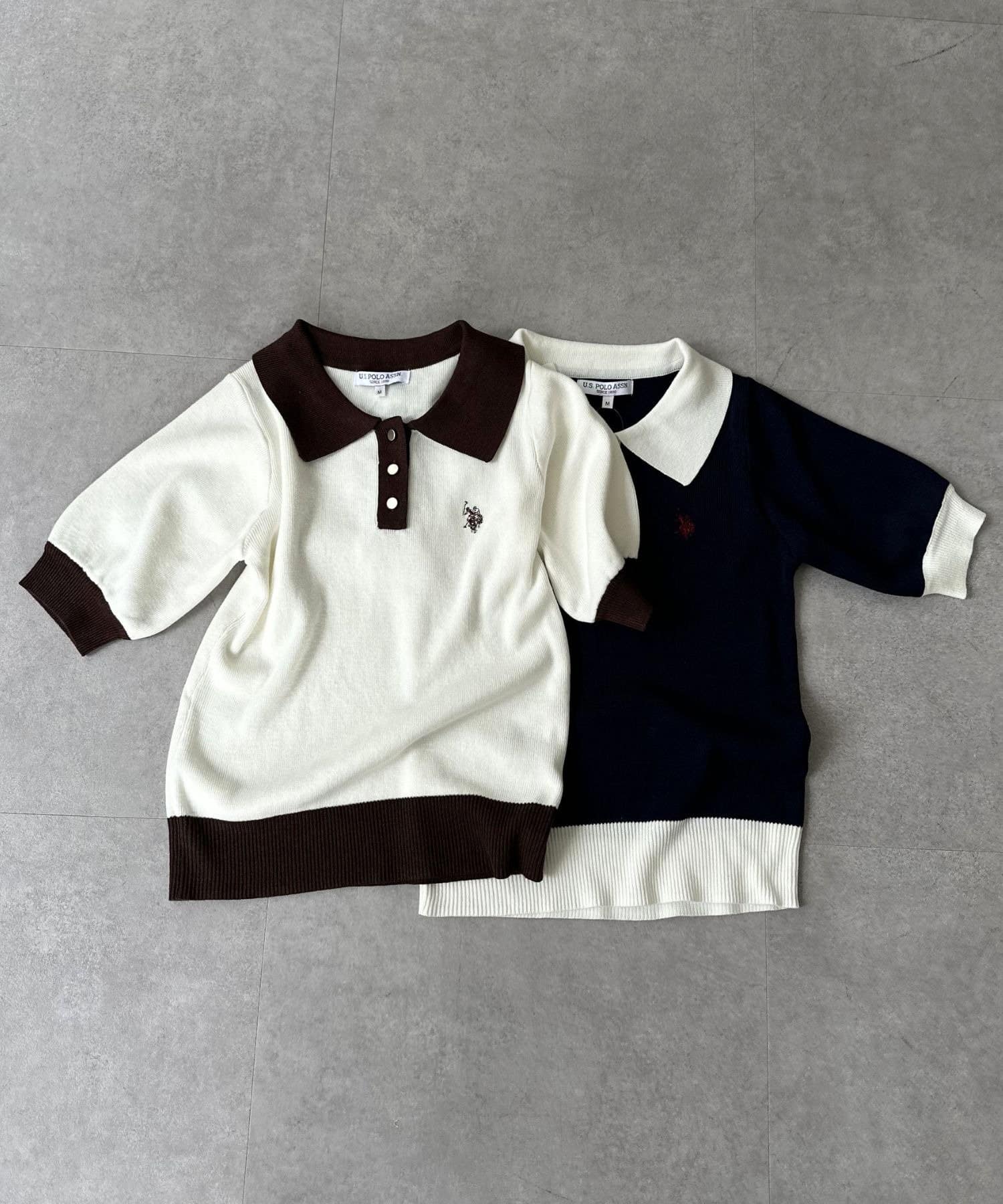 LOCUST(ローカスト) 【U.S.POLO ASSN.】バイカラーニットポロ