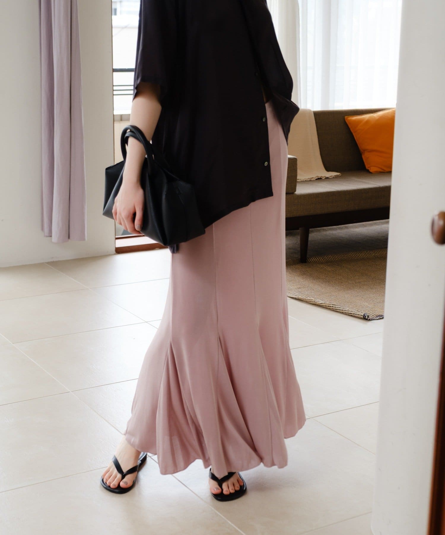 SHENERY(シーナリー) シアーリブフレアースカート