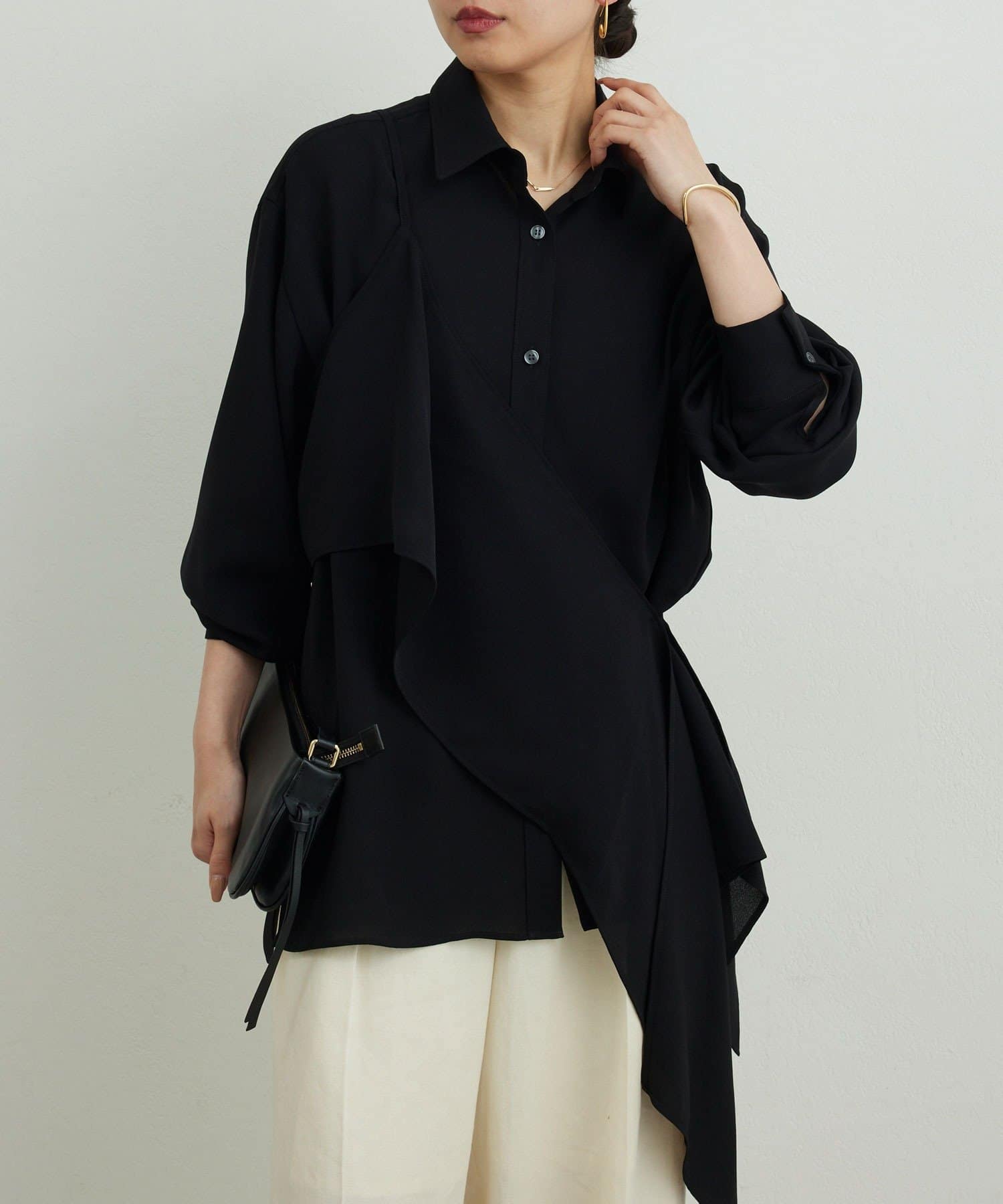 GALLARDAGALANTE(ガリャルダガランテ) ワンショルレイヤードシャツ