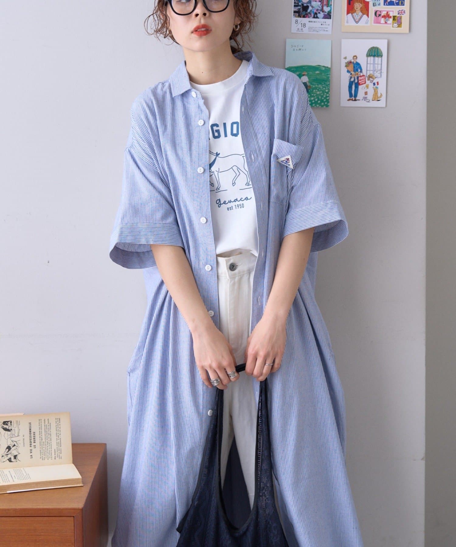 CIAOPANIC TYPY(チャオパニックティピー) 【GEVACO】綿麻半袖シャツワンピース