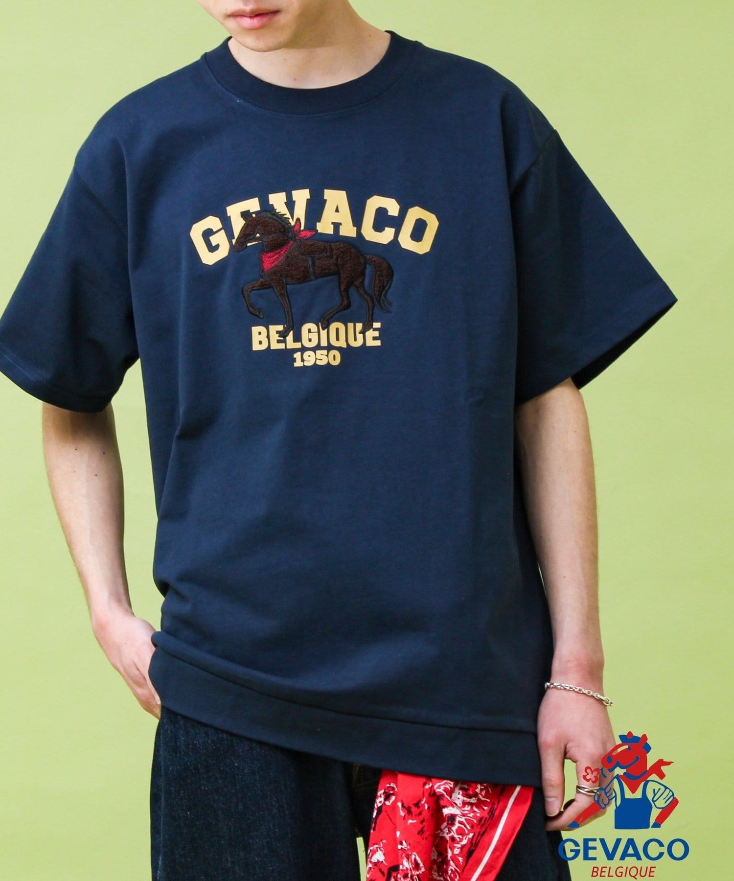 FREDY & GLOSTER(フレディ アンド グロスター) 【GEVACO/ゲバコ】フロントプリント刺繍Tシャツ