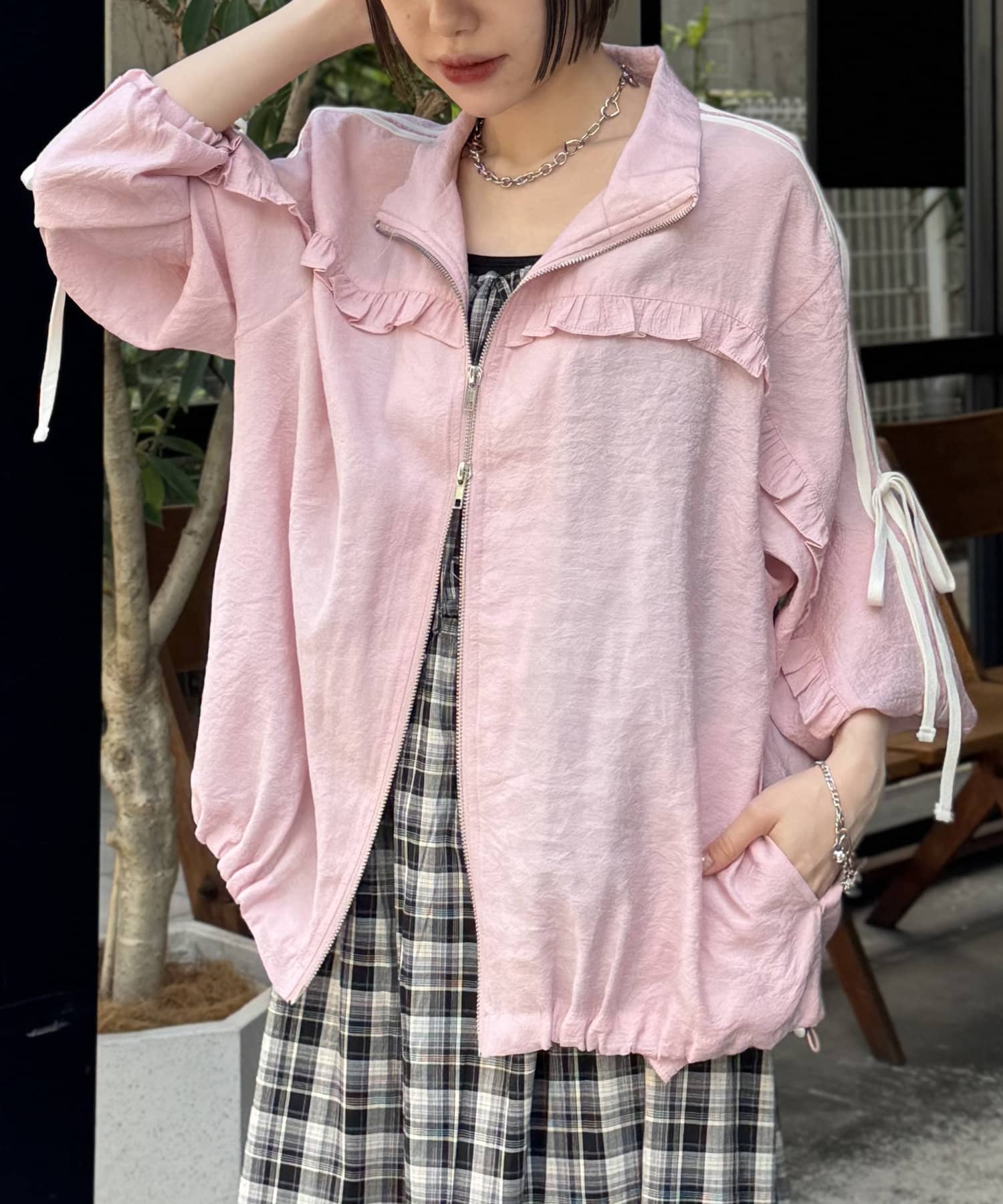 OUTLET(アウトレット) 【w closet】シアーフリルラインジャケット