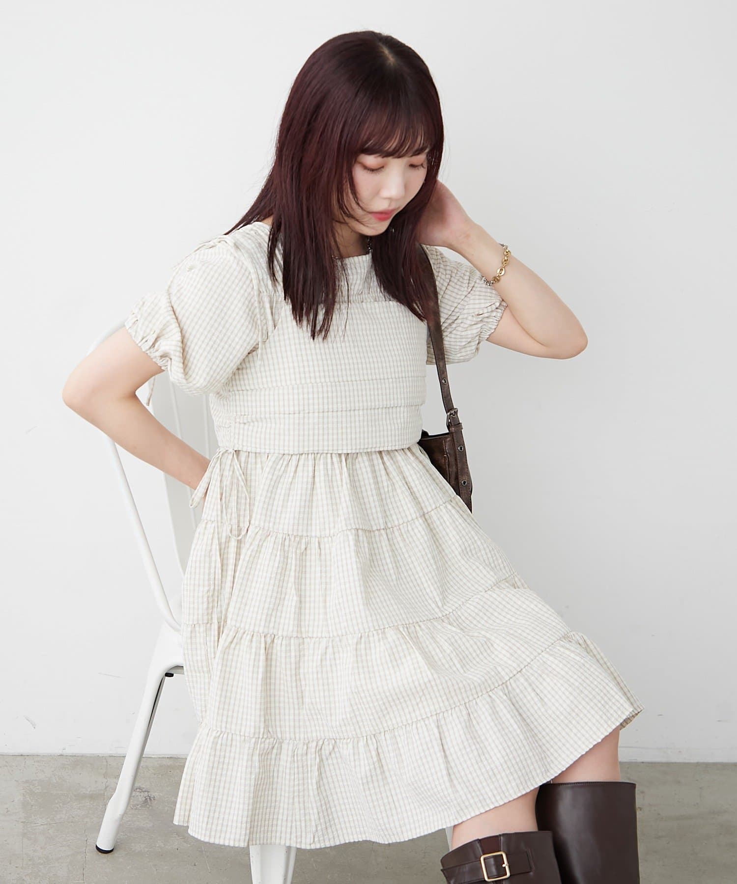 w closet】ティアードワンピ＋ビスチェSET | OUTLET(アウトレット