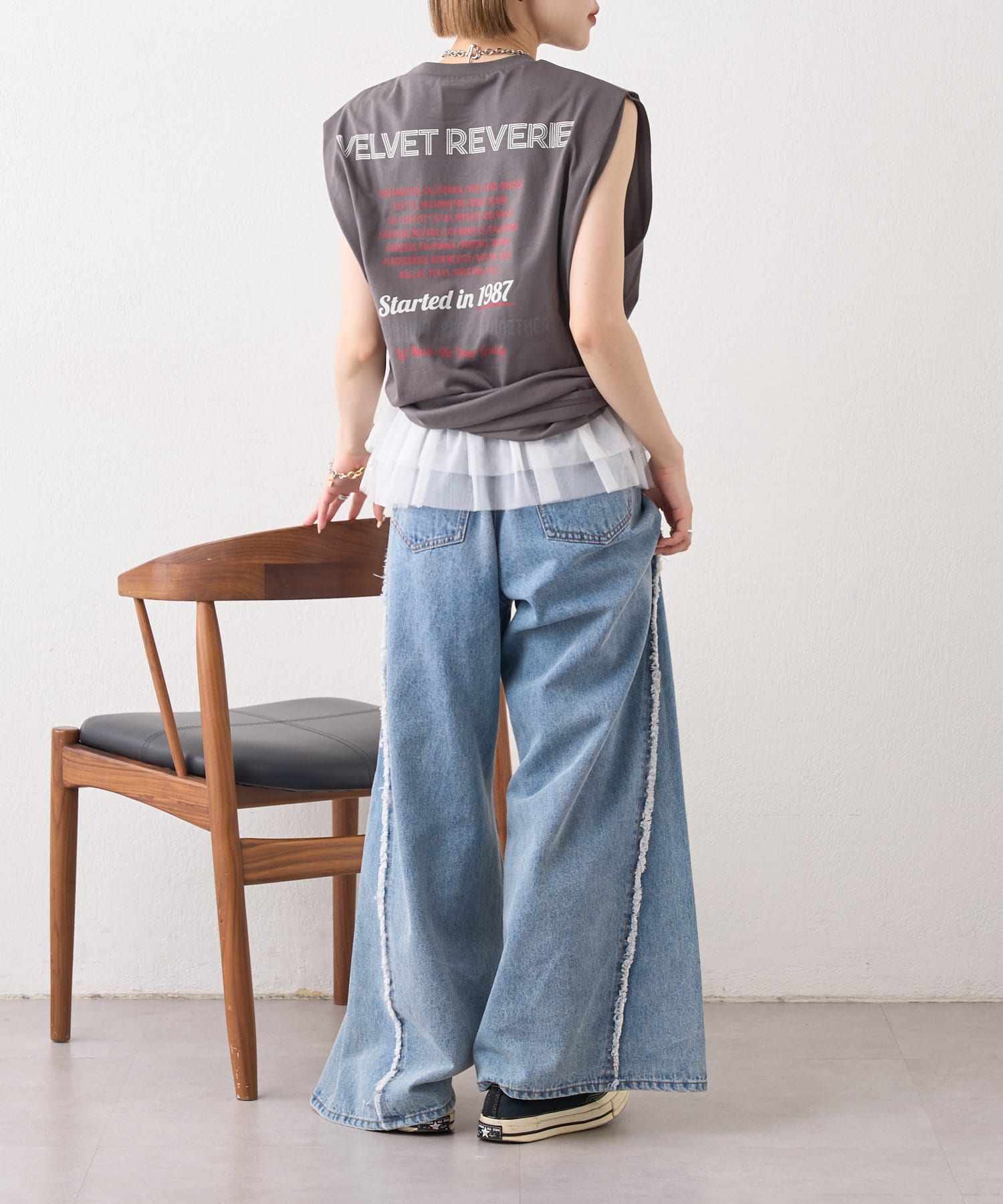 OUTLET(アウトレット) 【w closet】ロゴノースリタンクT