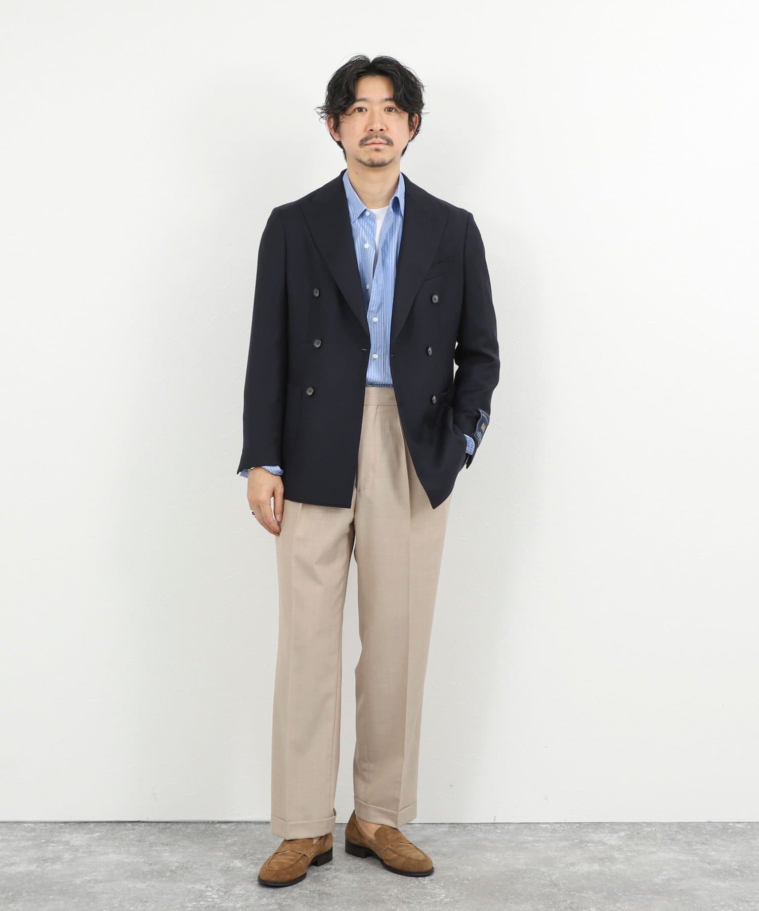 NOLLEY'S(ノーリーズ) ウォッシャブルウールワイドスラックス