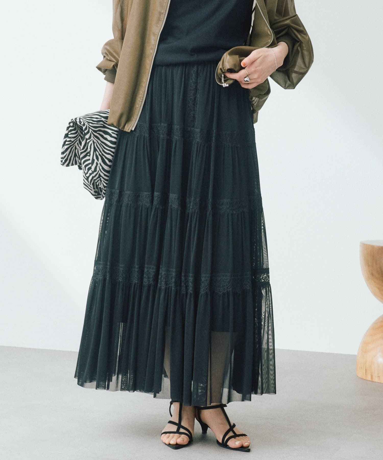 RIVE DROITE(リヴドロワ) 予約【着映え】チュールティアードスカート