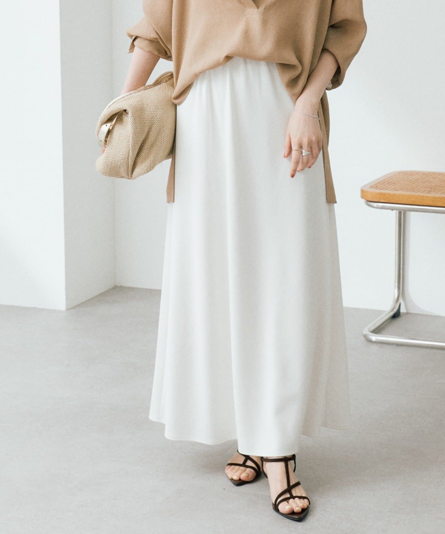 RIVE DROITE(リヴドロワ) 予約【セットアップ着用可能/接触冷感機能付き】ドレーピーカットバイヤススカート/5月上旬お届け予定