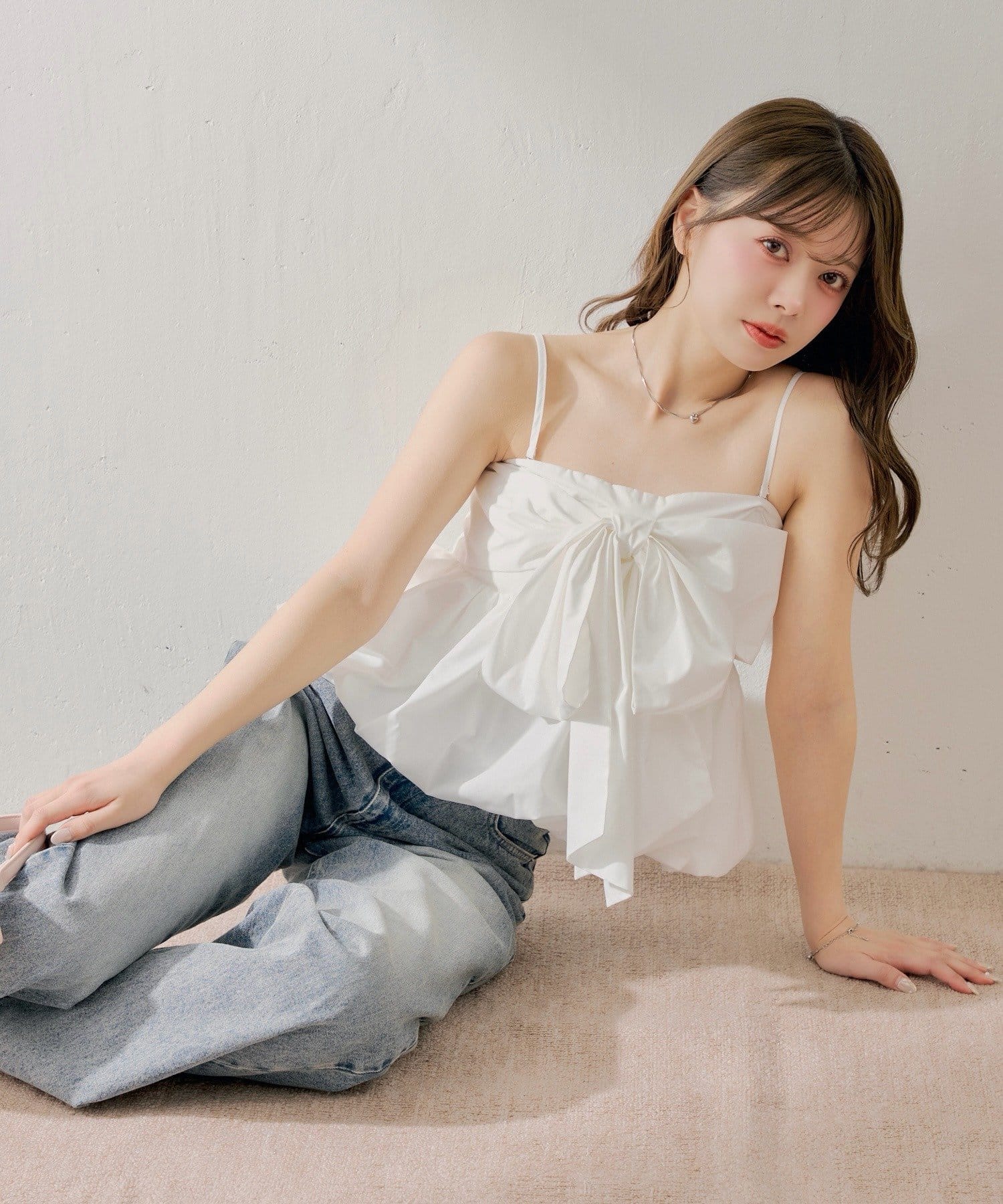 Chico(チコ) ペプラムリボンブラウス