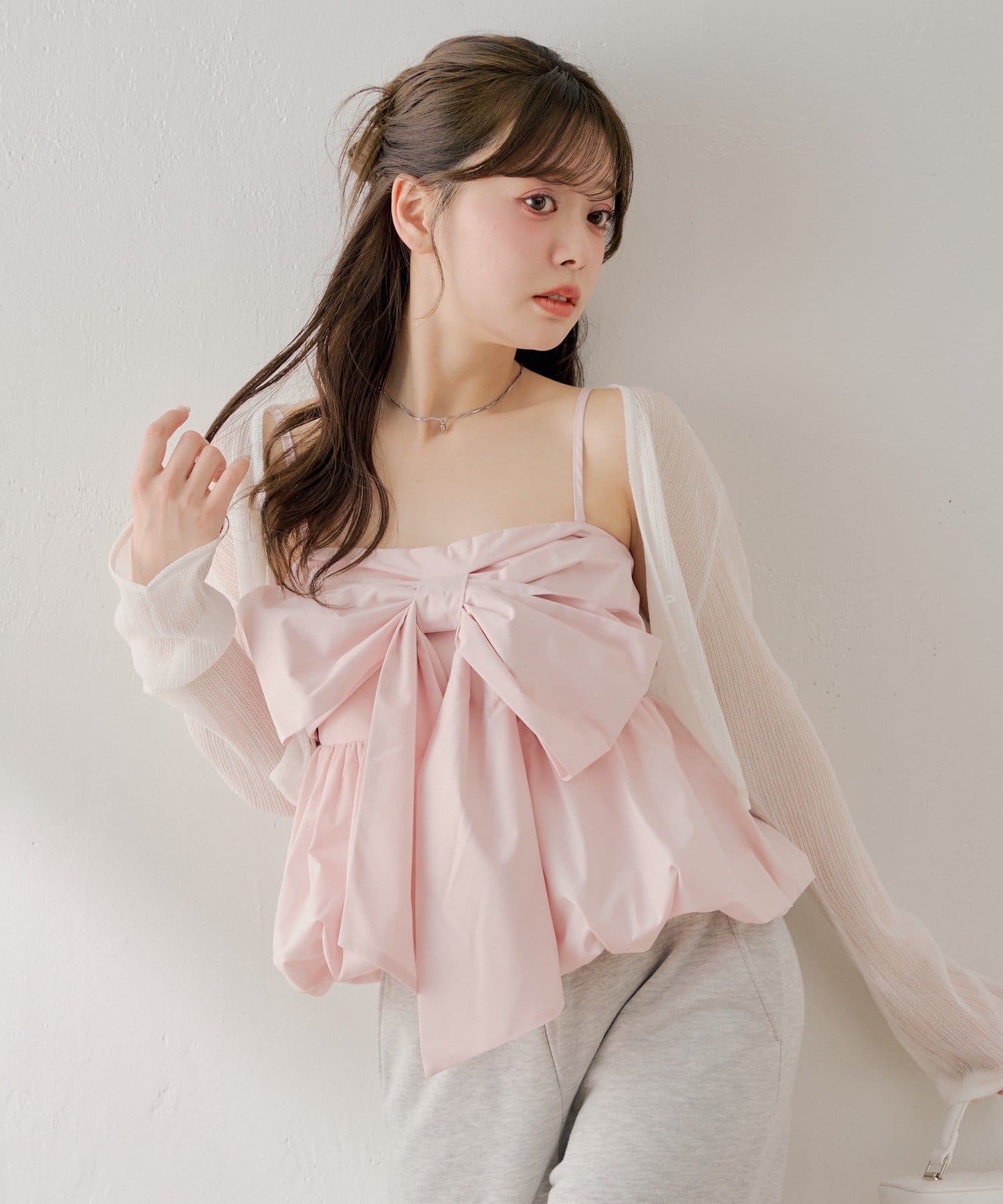 Chico(チコ) ペプラムリボンブラウス