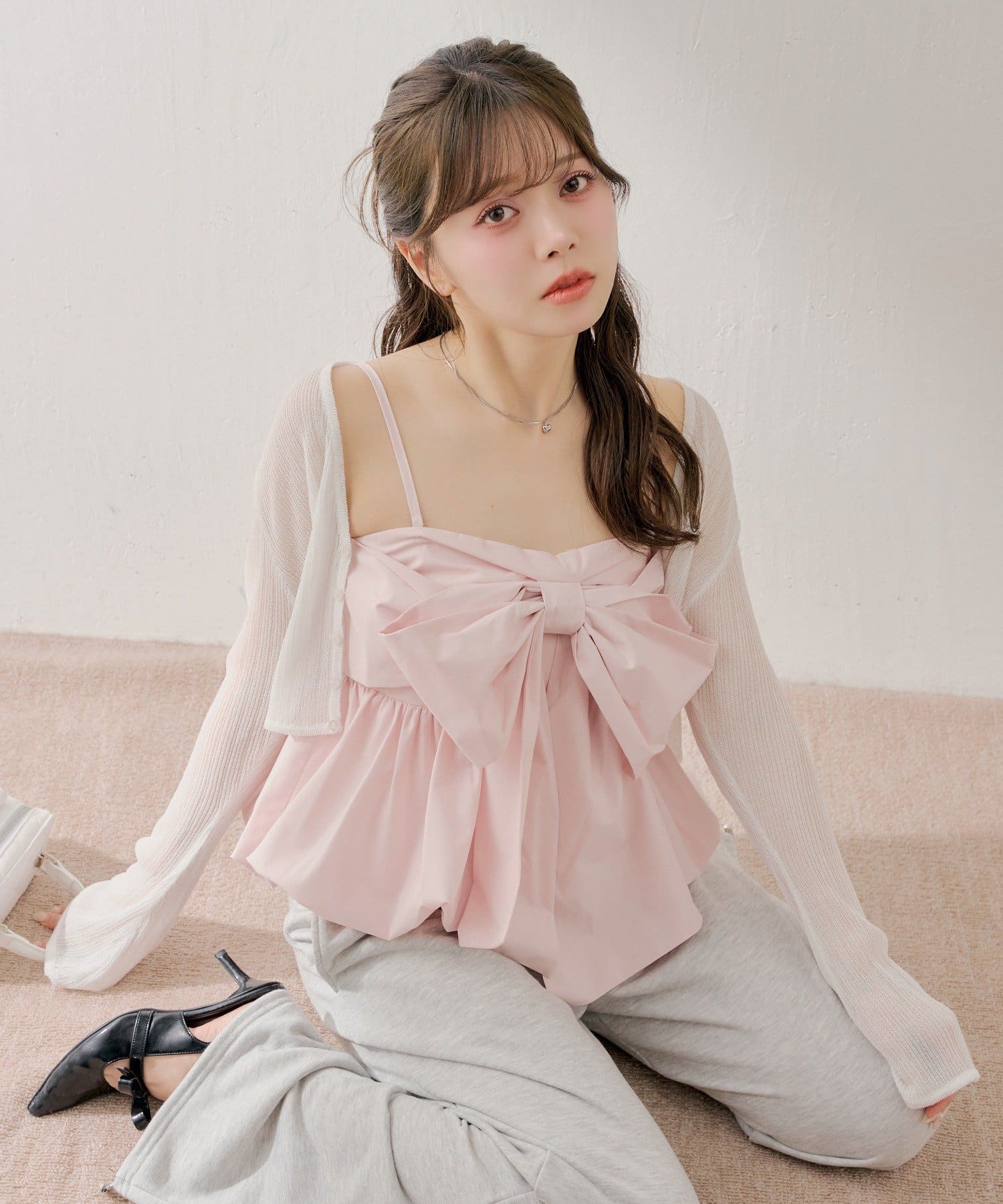 Chico(チコ) ペプラムリボンブラウス