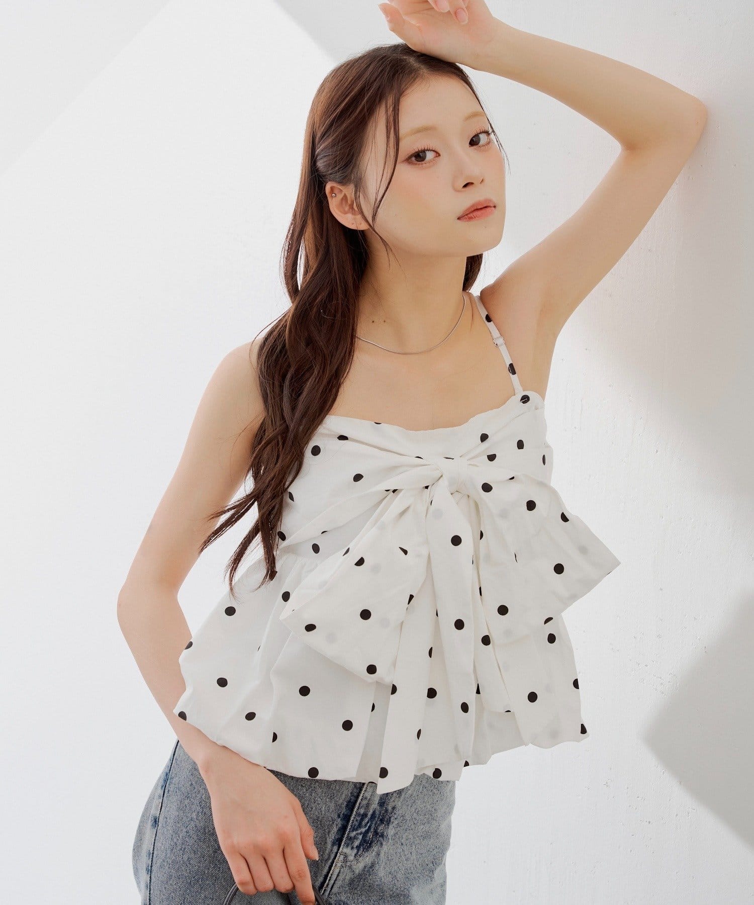 Chico(チコ) ペプラムリボンブラウス